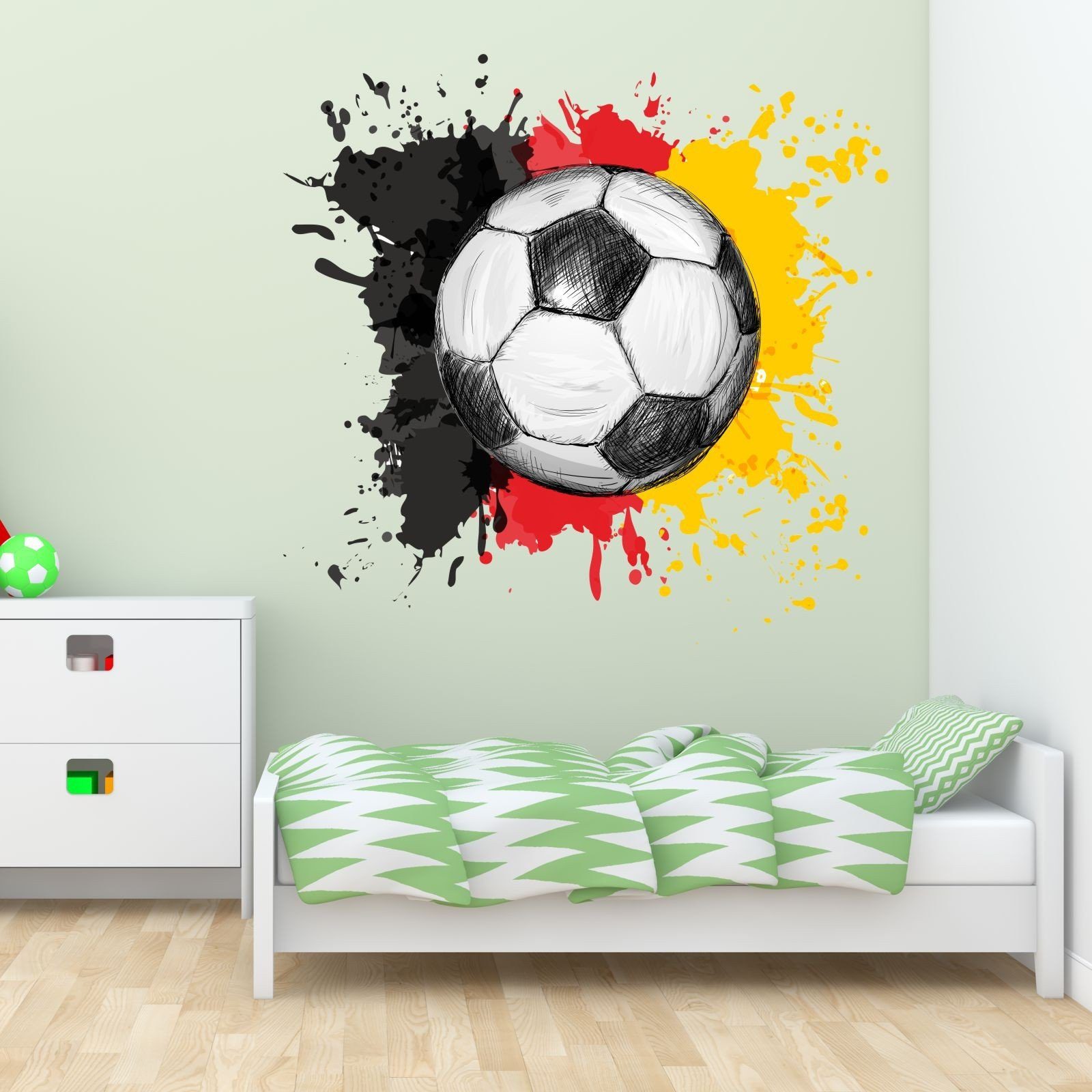nikima Wandtattoo 110 Wandtattoo Fussball Deutschland - 300 x 300 mm (PVC-Folie)