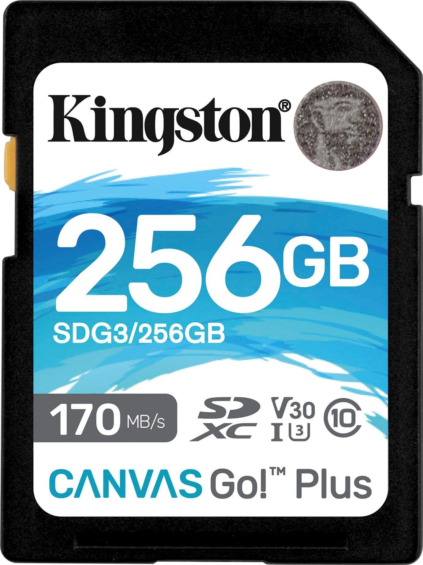 Kingston Canvas Go Plus SD 256GB Speicherkarte (256 GB, Video Speed Class 30 (V30)/UHS Speed Class 3 (U3), 170 MB/s Lesegeschwindigkeit)