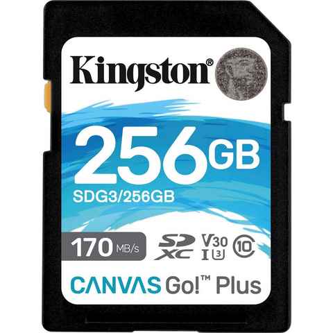 Kingston Canvas Go Plus SD 256GB Speicherkarte (256 GB, Video Speed Class 30 (V30)/UHS Speed Class 3 (U3), 170 MB/s Lesegeschwindigkeit)