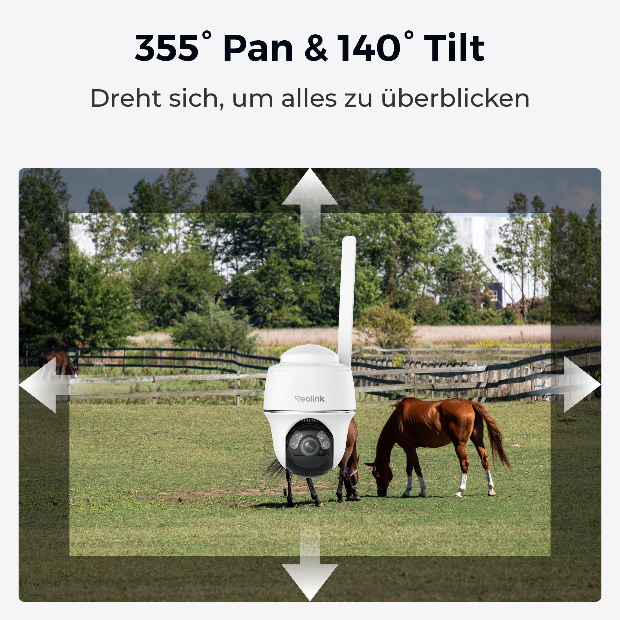 Reolink Überwachungskamera Go PT Plus+Solarpanel 5MP 3G/4G LTE 355°/140° Schwenkbare PTZ Akku (Campingbus, Farm, Außenbereich, Wald, Straße, 1-tlg., mit SIM-Kar – Bild 3 von 5