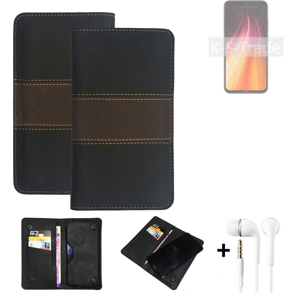 K-S-Trade Handyhülle für Xiaomi Redmi Note 8T, Handyhülle + Kopfhörer Schutzhülle Walletcase Bookstyle Tasche