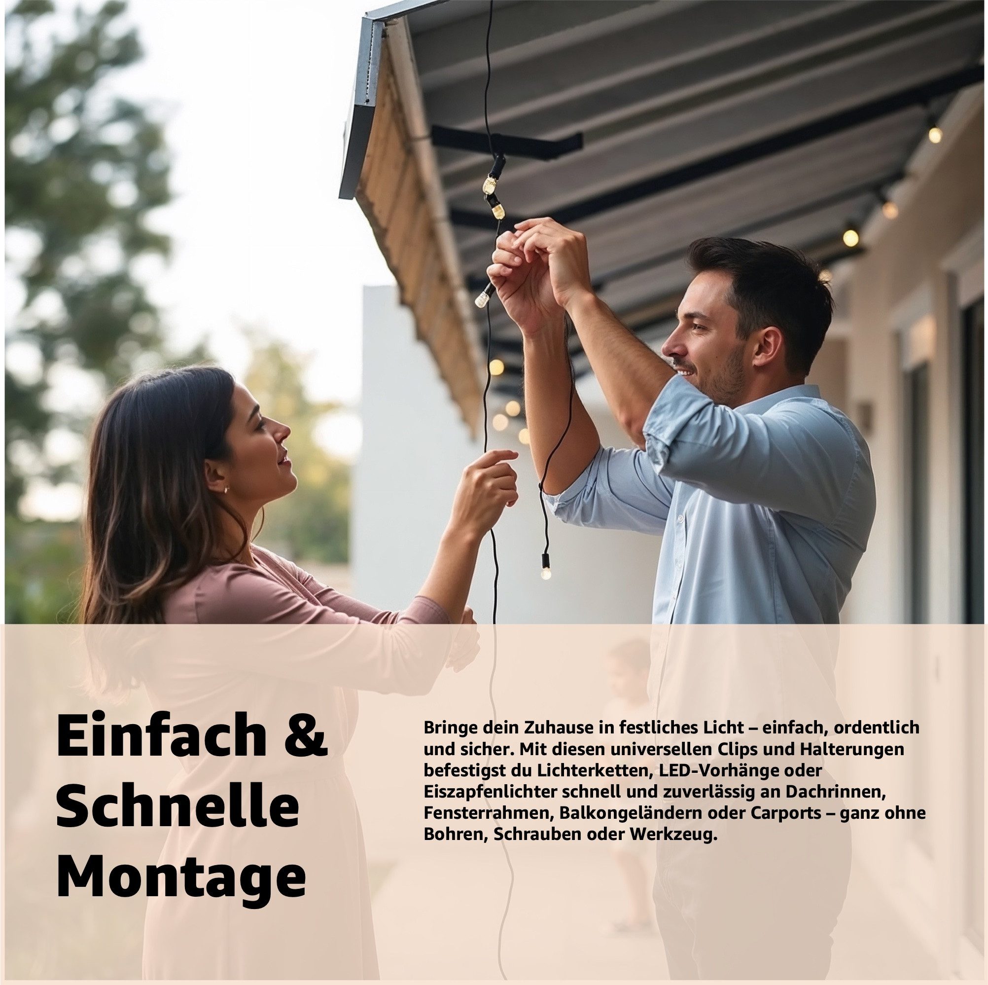 happymas Dekohaken 100x Halter für Lichterketten & Clips für Lichtvorhang H günstig online kaufen