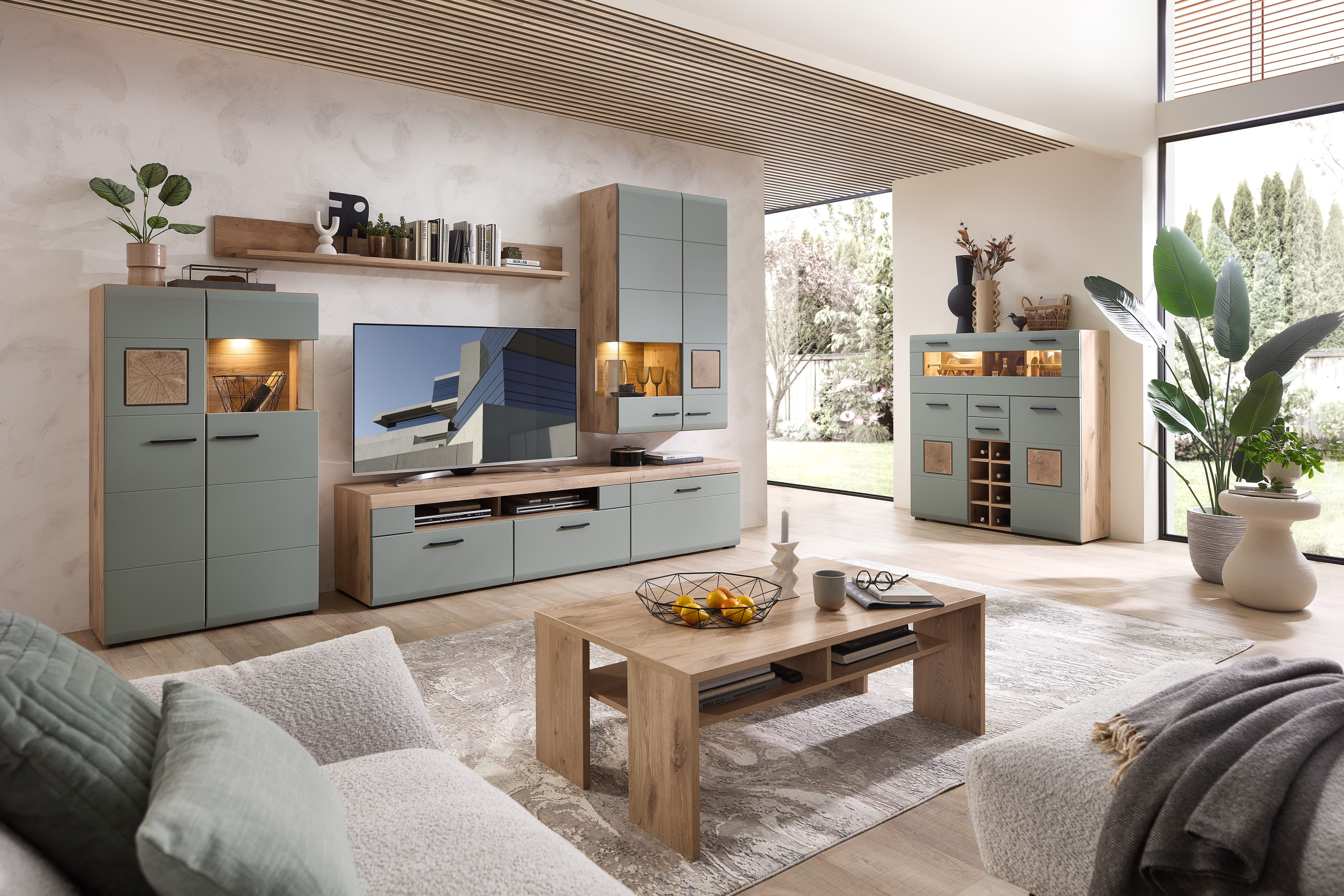 Innostyle Wohnwand FUN PLUS II, (5-St), inkl. LED-Beleuchtung