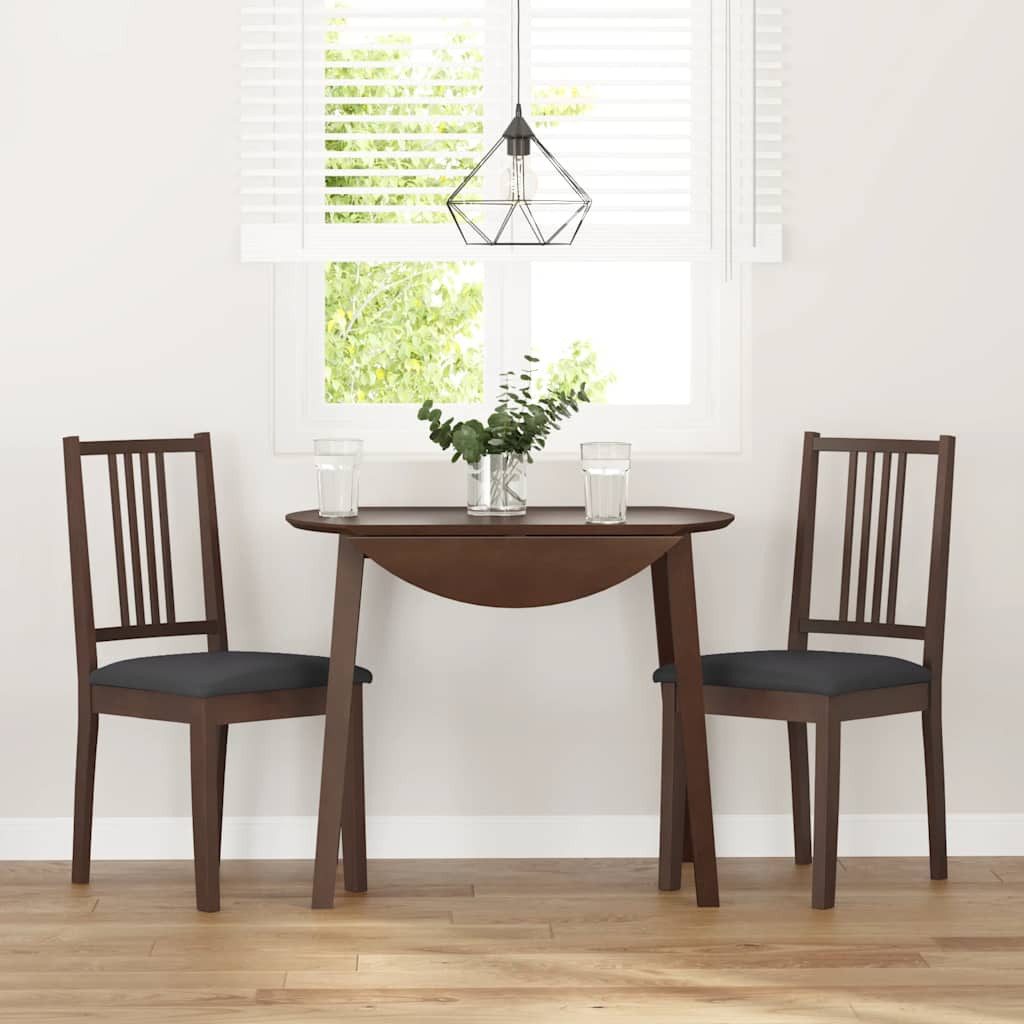 vidaXL Esszimmerstuhl Esszimmerstühle mit Kissen 2 Stk. Braun Massivholz Gu günstig online kaufen