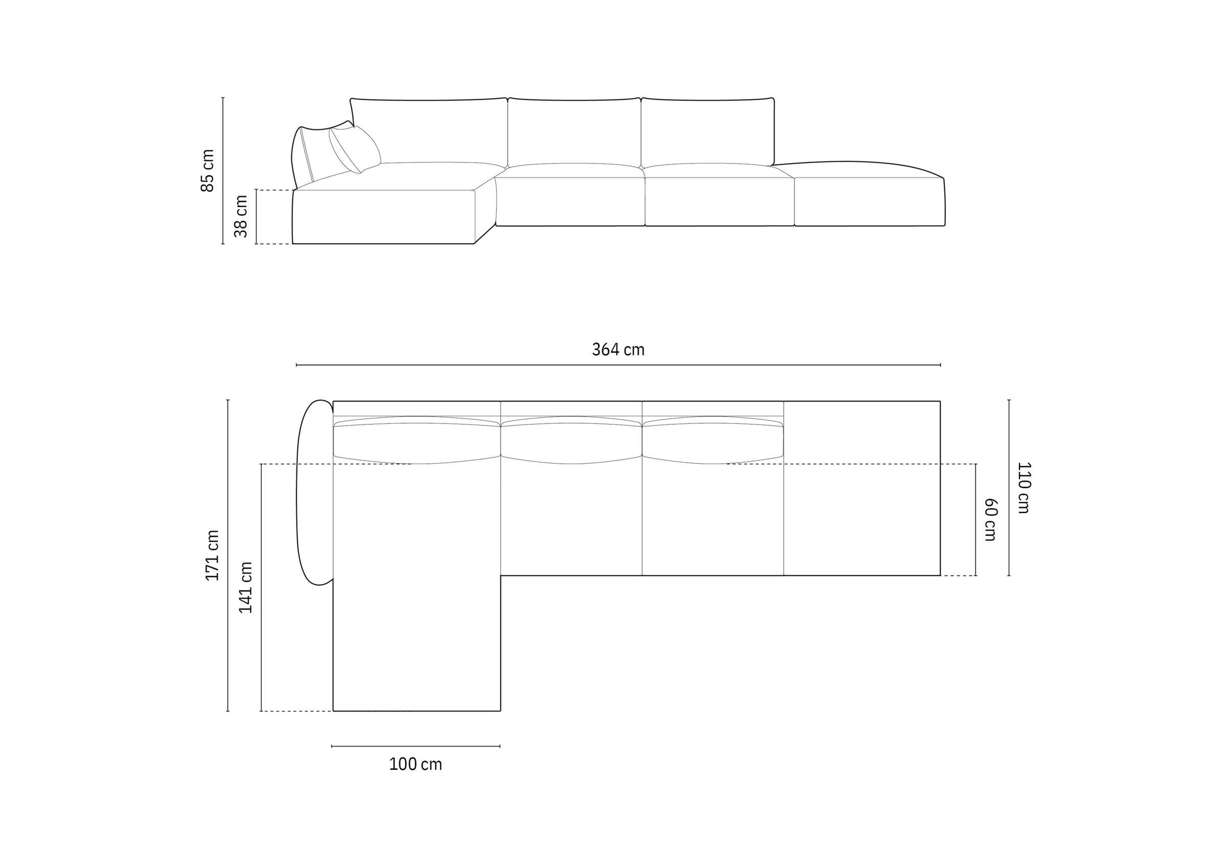 Micadoni Ecksofa Kaelle, 5-Sitzer