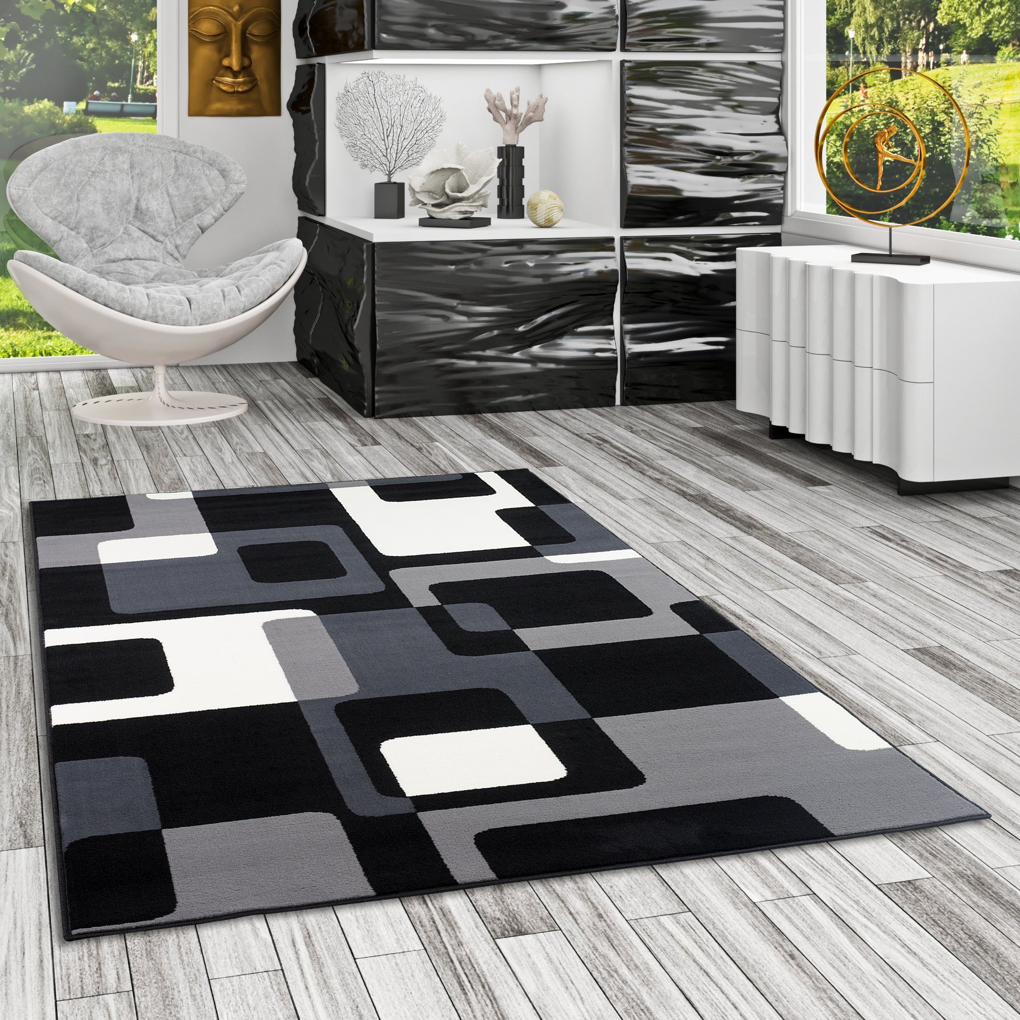 Pergamon Designteppich Teppich Modern Trendline Retro, Rechteckig, Höhe: 8 mm