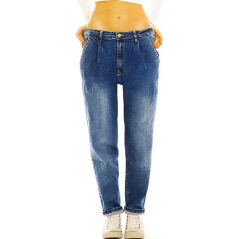 be styled Boyfriend-Jeans Lockere Boyfriend Jeans Hose Oversized Legere Bequem - Damen - j19p-1 mit Stretch-Anteil, 5-Pocket-Style, Tapered-Jeans
