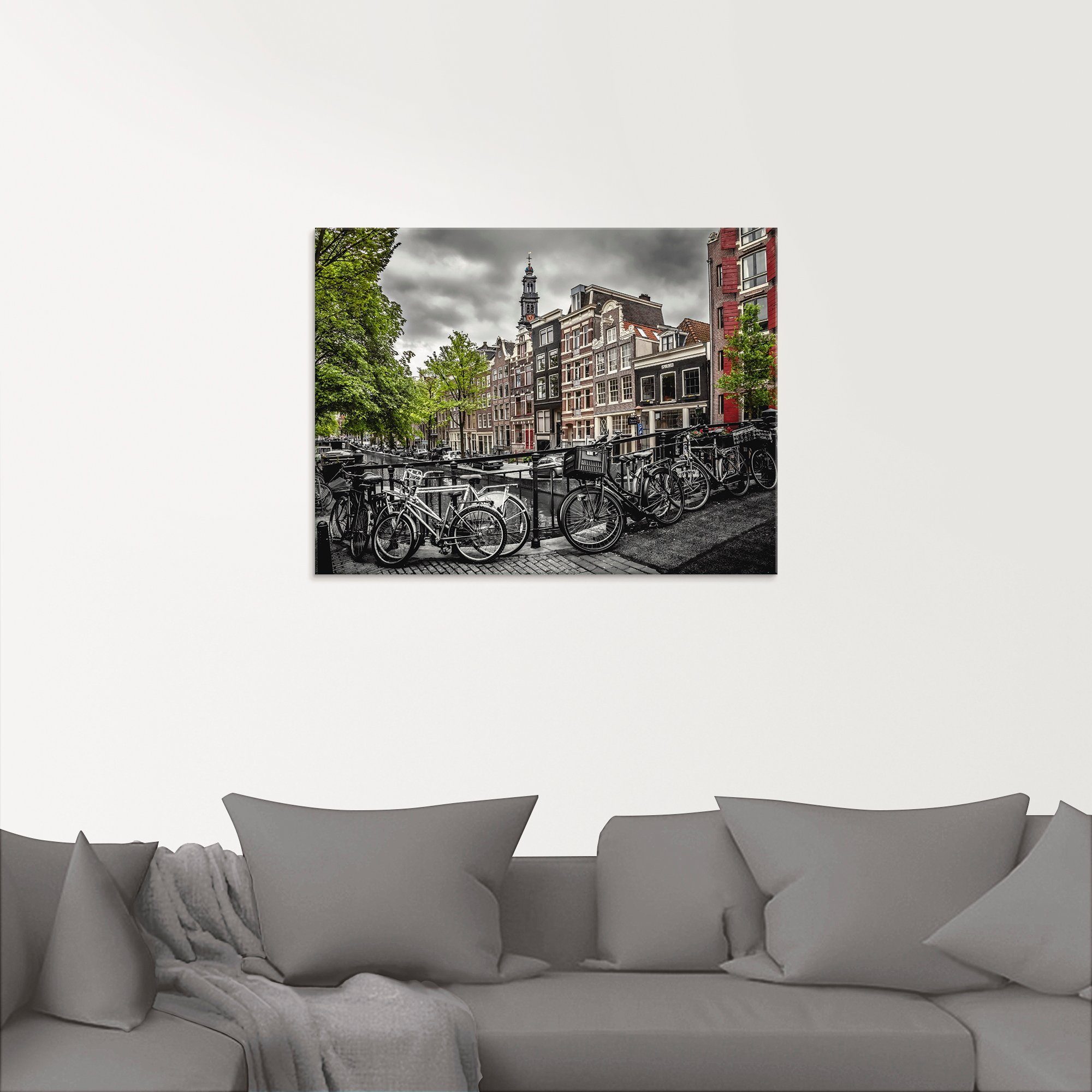 Amsterdam verschiedenen (1 Fahrräder Artland in Größen Glasbild St), Bloemgracht,