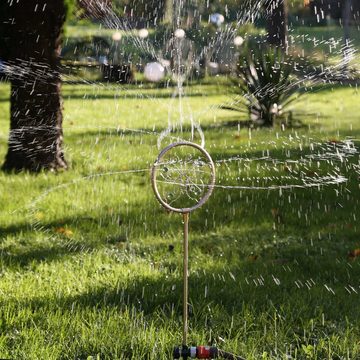 MARELIDA Wasserspiel Rasensprenger SCHMETTERLING Edelstahl Sprinkler rotierend mit Erdspieß