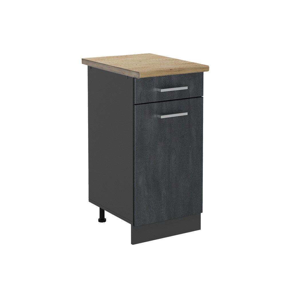 Vicco Unterschrank R-Line, Schwarz Beton/Anthrazit, 40 günstig online kaufen