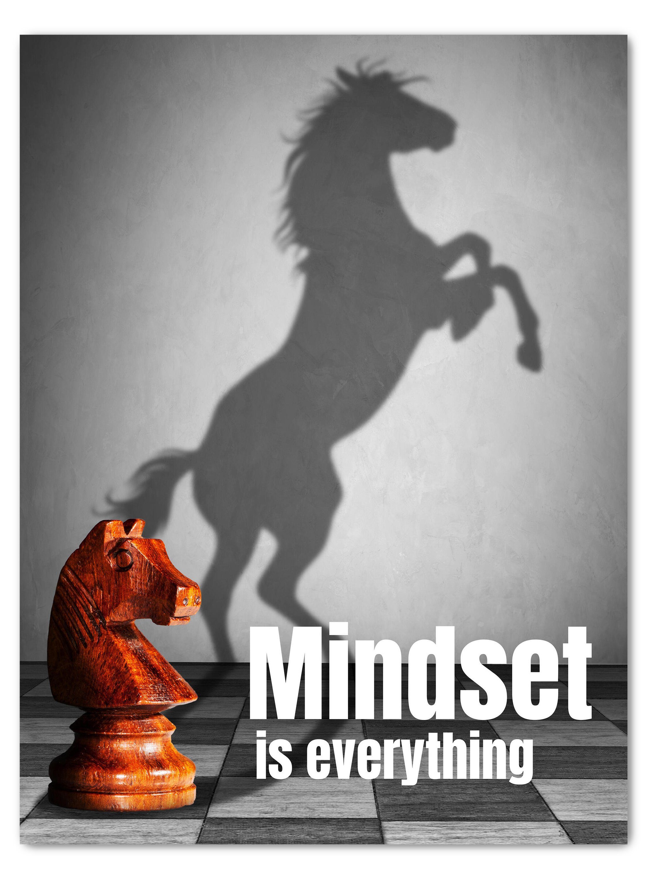 wandmotiv24 Leinwandbild Motivation, Hochformat, Mindeset Schach