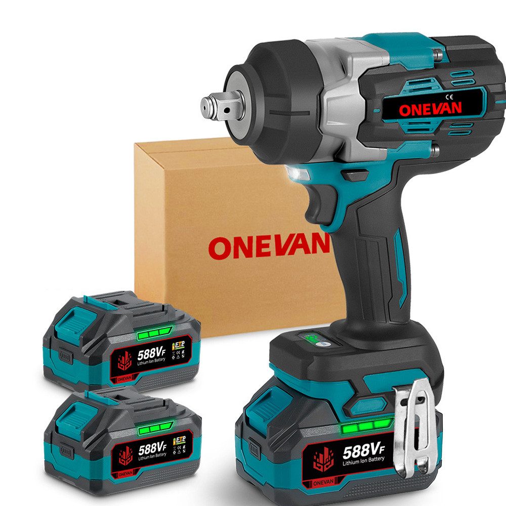 ONEVAN Akku-Schlagschrauber 2800Nm Bürstenloser 1/2 Zoll mit 2x Akku, 8000 günstig online kaufen