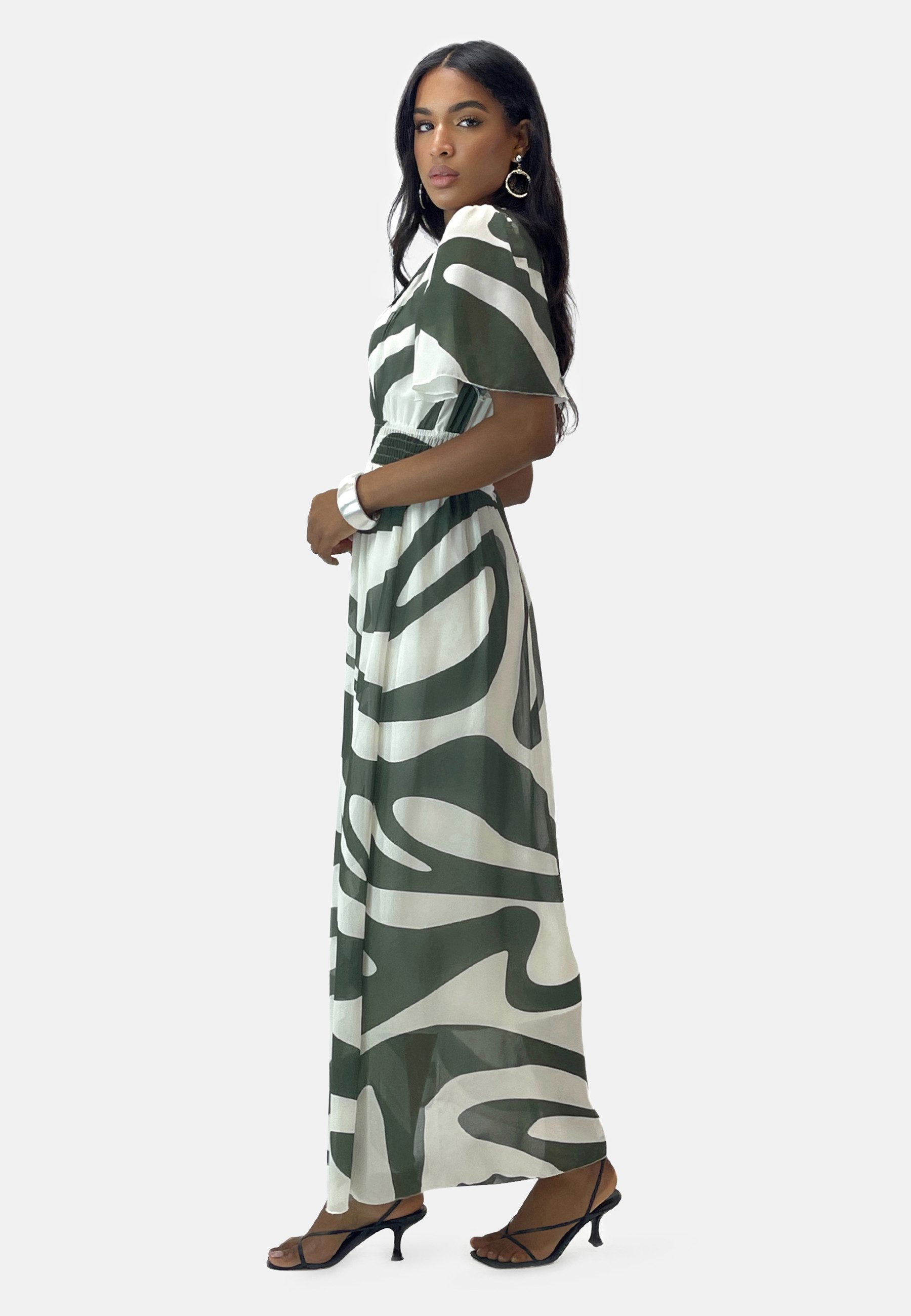 Elara Maxikleid Sommer-Maxikleid mit V-Ausschnitt