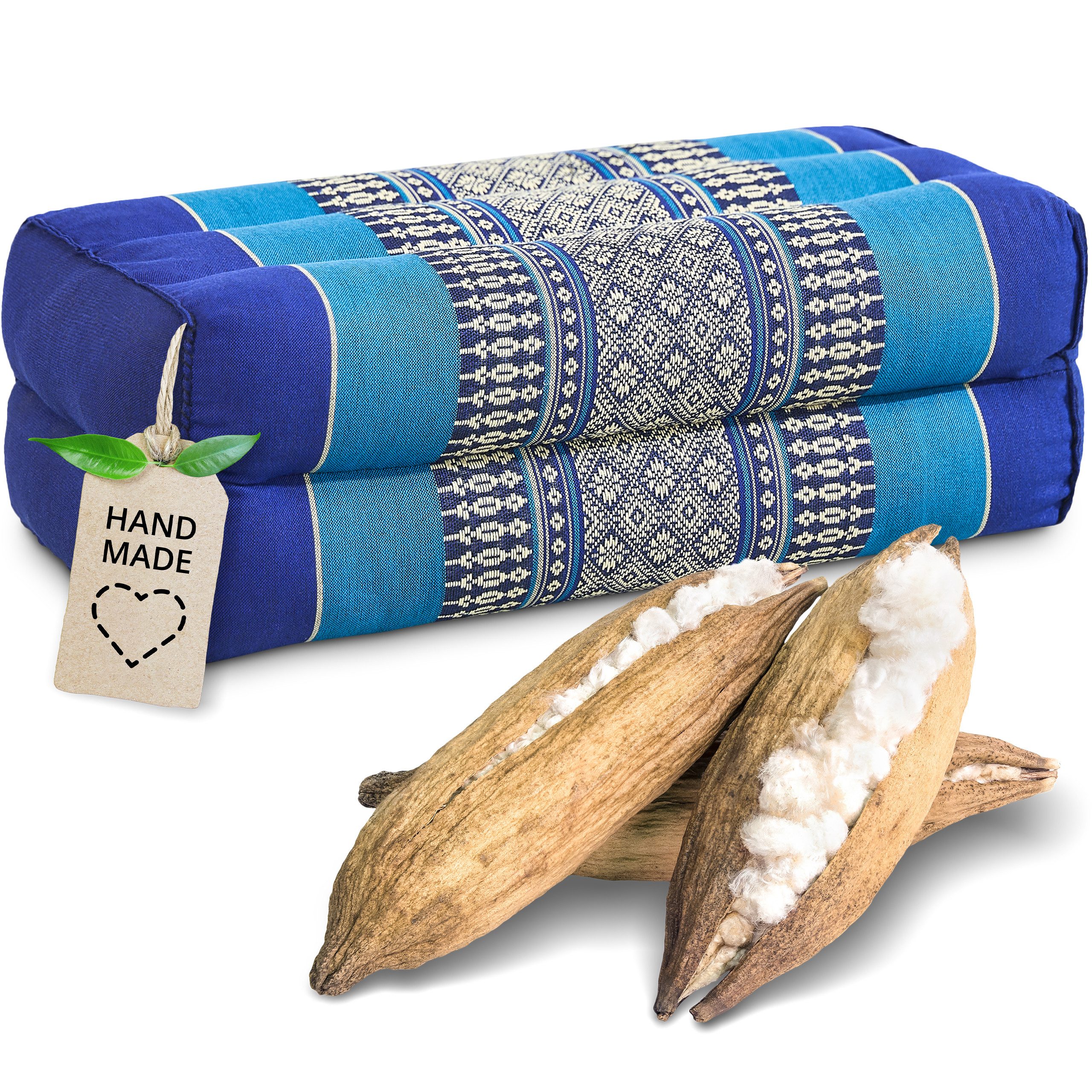 livasia Stützkissen Yogakissen (Classic) vegan und handgefertigt, 17x34x12cm, Kapok