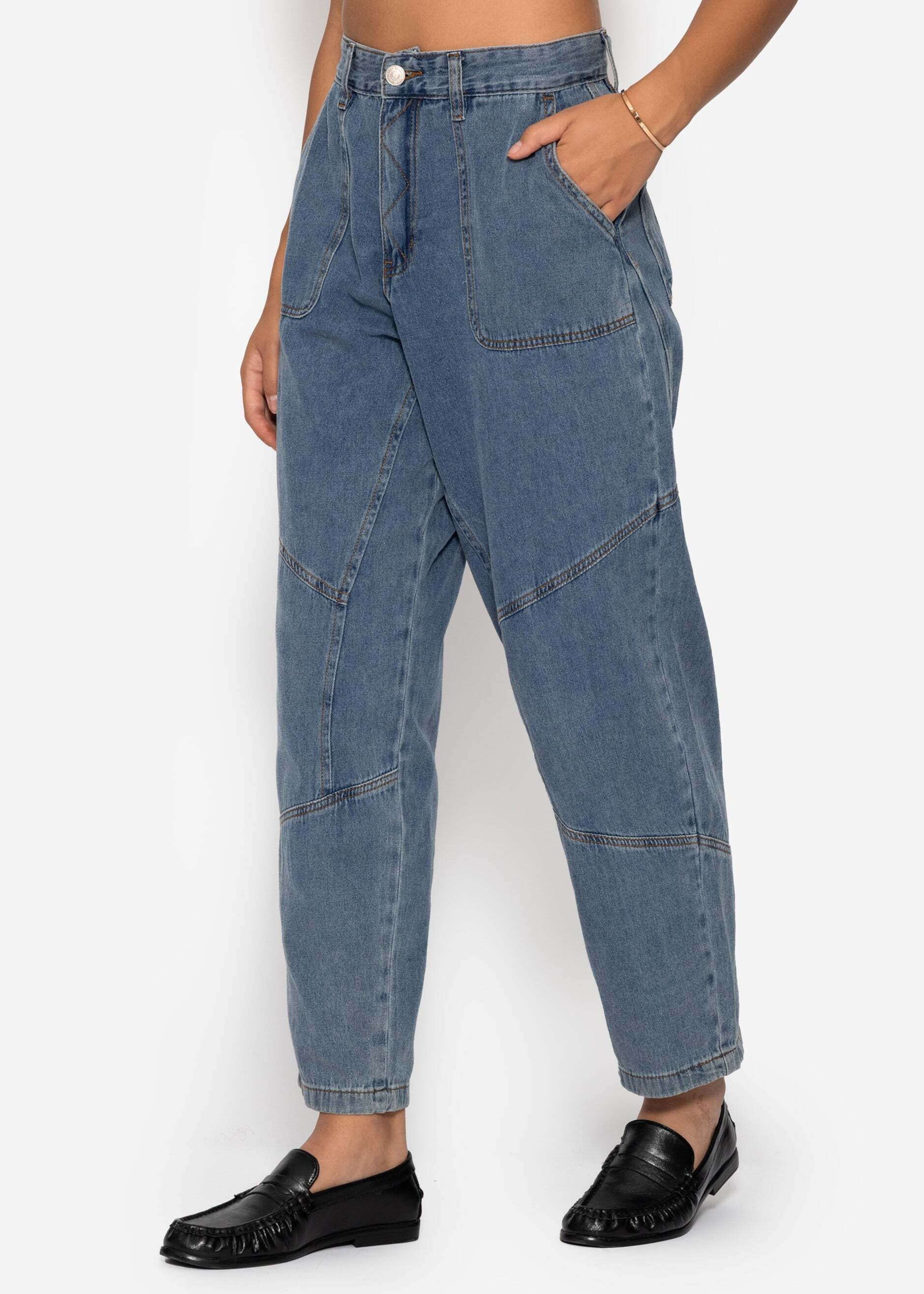 SASSYCLASSY 5-Pocket-Jeans Relaxed Fit Jeans für Damen