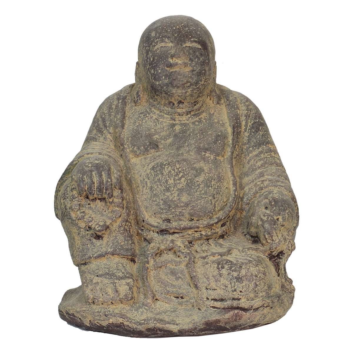 Oriental Galerie Dekofigur Buddha Sitzend Gartenfigur aus Lavastein 20 cm (1 St), traditionelle Herstellung in Handarbeit im Ursprungsland