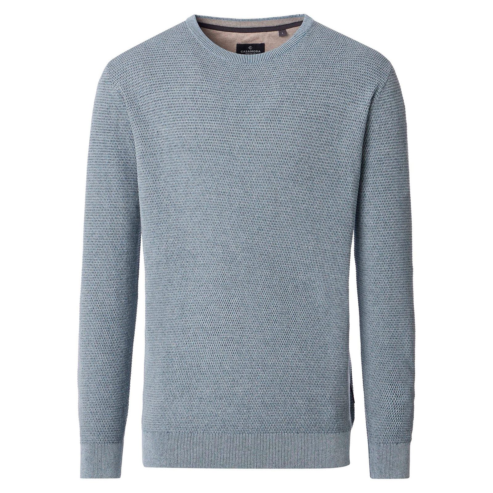 CASAMODA Strickpullover CasaModa Übergrößen Strick-Pullover blaugrau melange