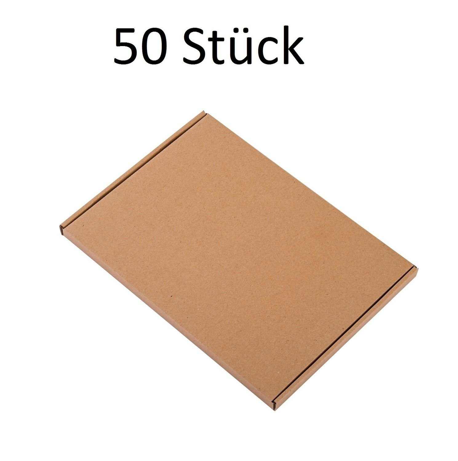 BURI Aufbewahrungsbox 50 Stück Wellpapp-Faltkarton Großbrief Verpackung Faltpappe Pappkarton
