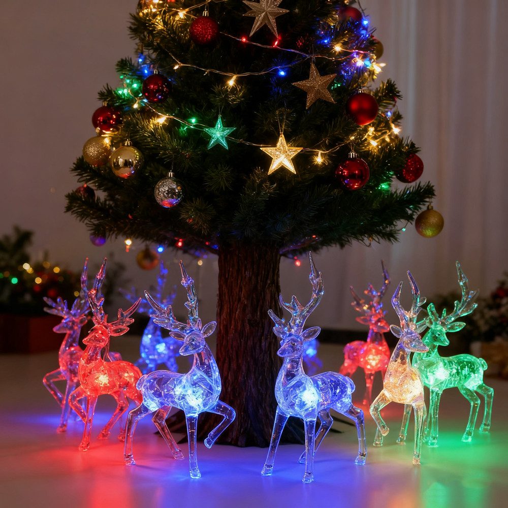 Coonoor LED-Lichterkette Elch-Lichterkette für fenster Weihnachtsdeko, Lich günstig online kaufen