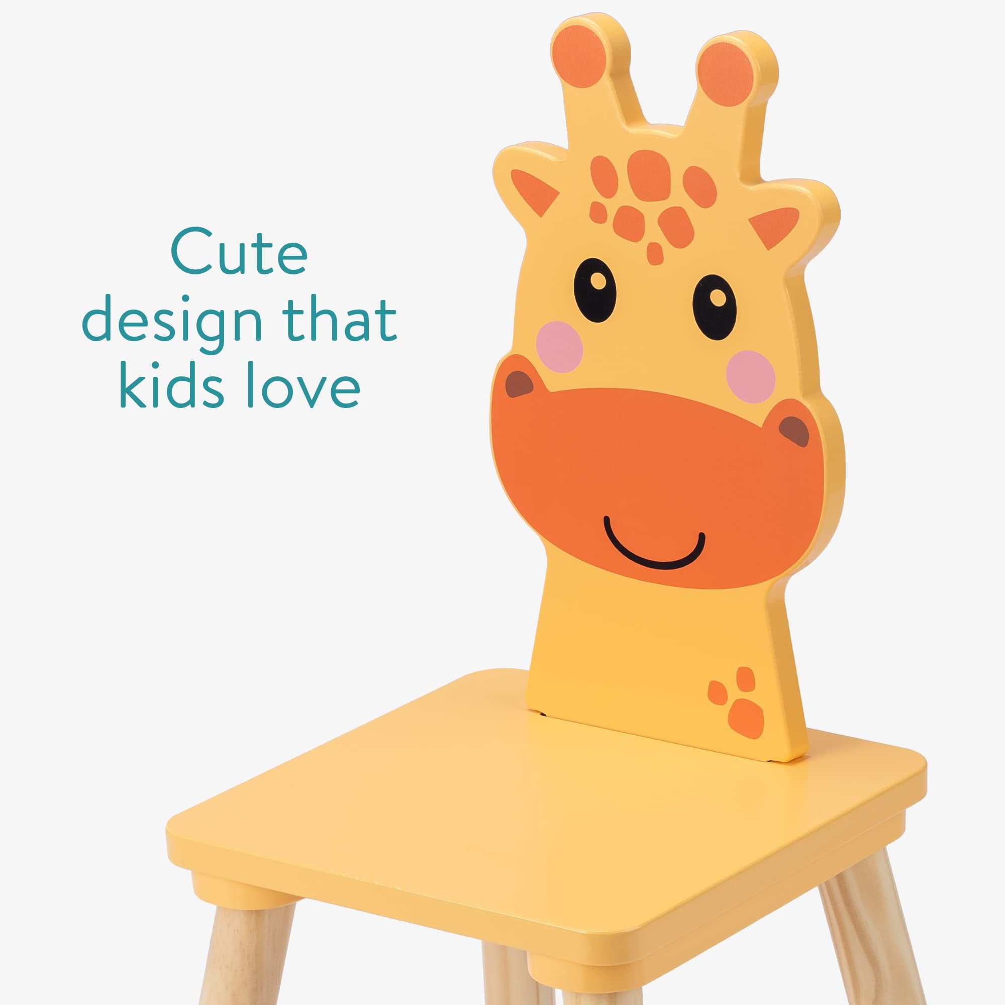 Navaris Kindersitzgruppe Navaris Kindersitzgruppe Giraffe aus Holz Orange – Bild 3 von 5