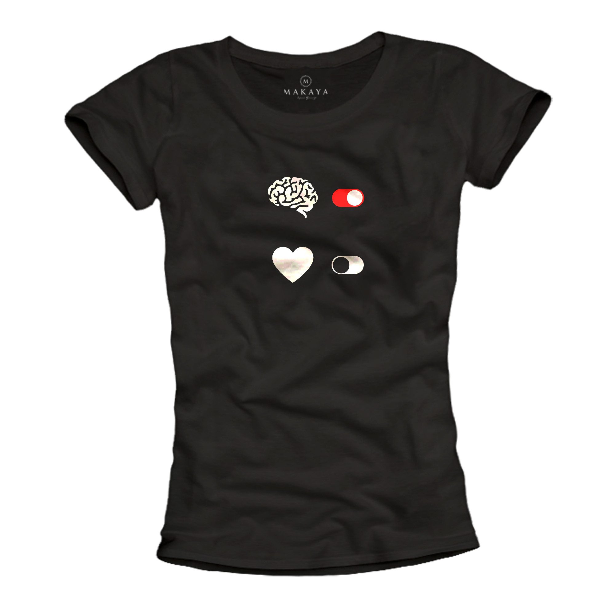 T-Shirt Schwarzes Kurzarm Top für Damen – Lustiger Spruch & Logo Print