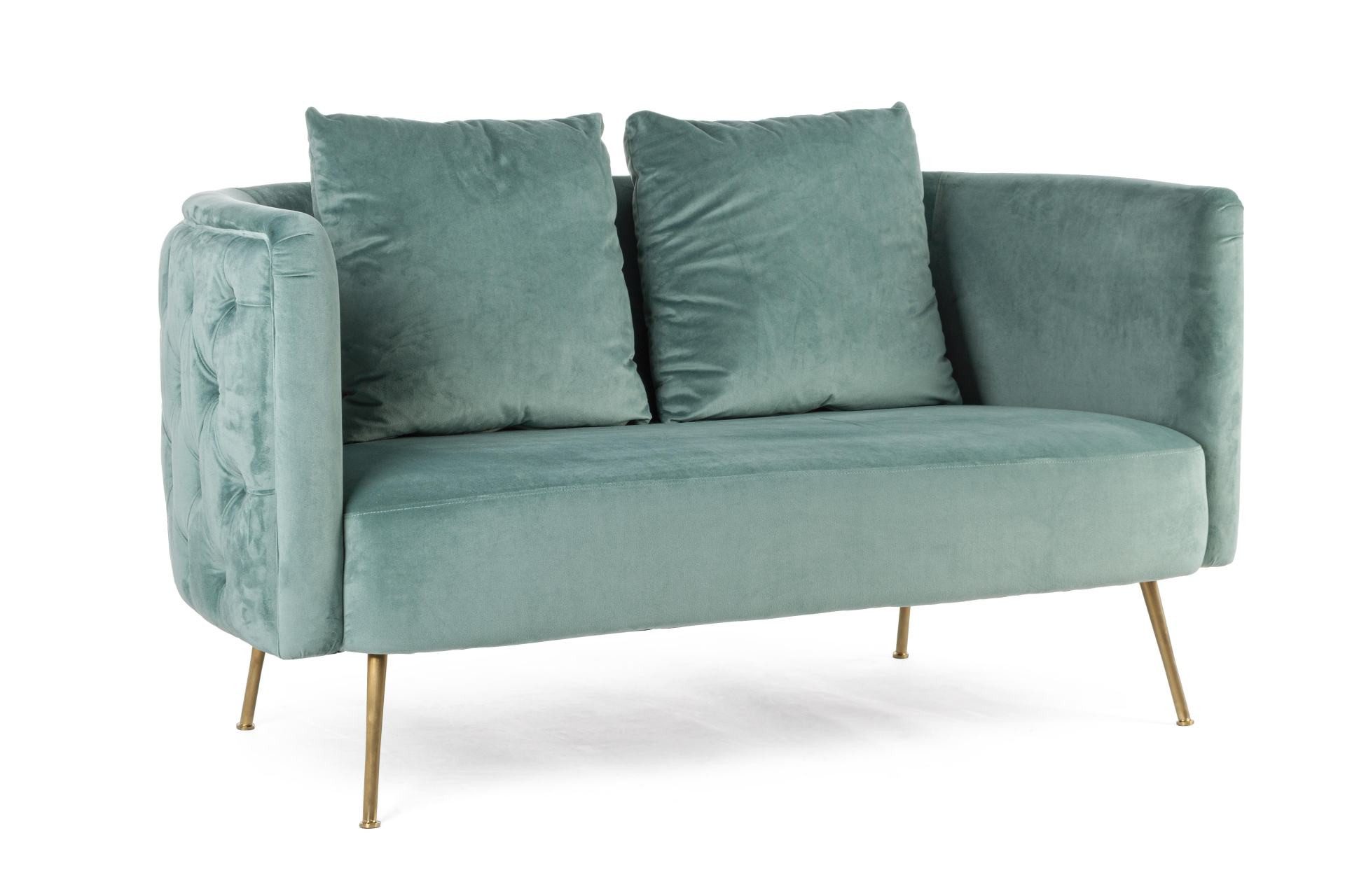 Sofa 2-Sitzer Sofa Tenbury in Samt-Optik, Türkis
