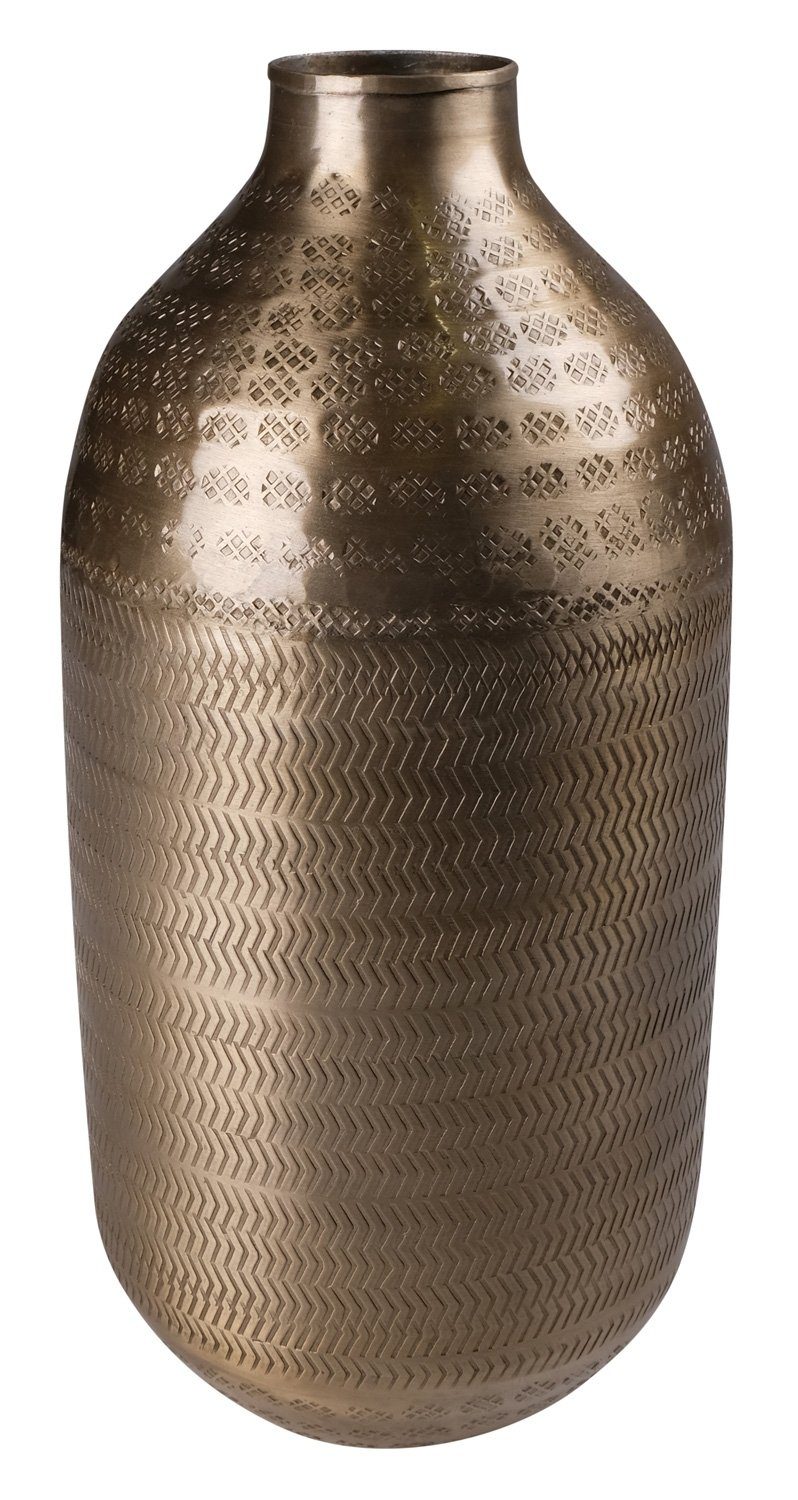 Dekovase CARISTAS, Vase, Goldgelb, Metall, H 33 cm (1 St)