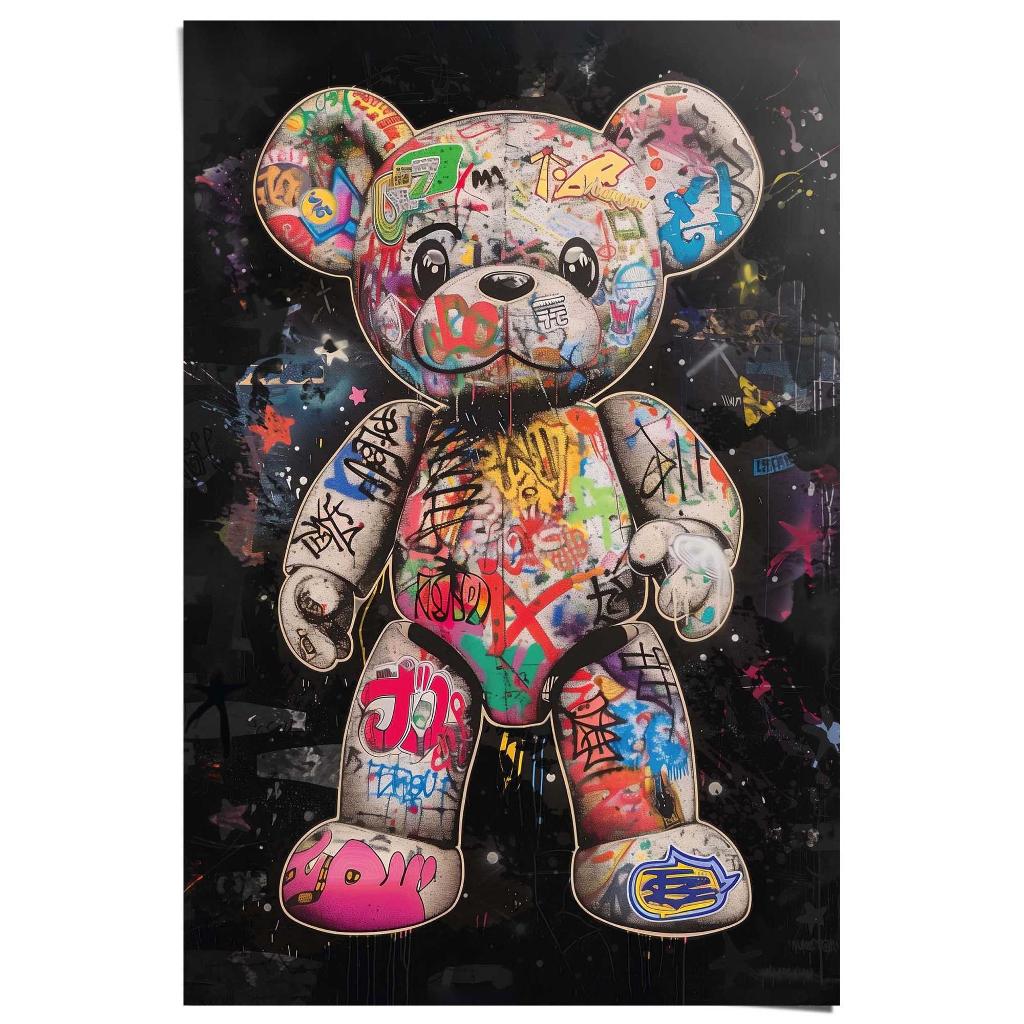 Reinders! Poster Graffiti-Bär, Kinderzimmer - Mehrfarbig - 150 gr. Papier - günstig online kaufen