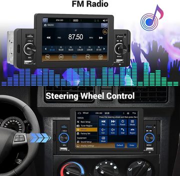 BlingBin 1 Din Android Auto Carplay Autoradio 5 Zoll mit Rückfahrkamera Autoradio (FM, AM/FM Radio, Bluetooth, DAB+, Touchscreen)