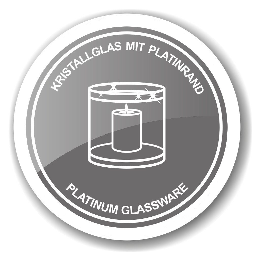 EDZARD Windlicht Isla, Rauchglas, dunkles Kristallglas mit Platinrand, H 21 cm, Ø 12 cm