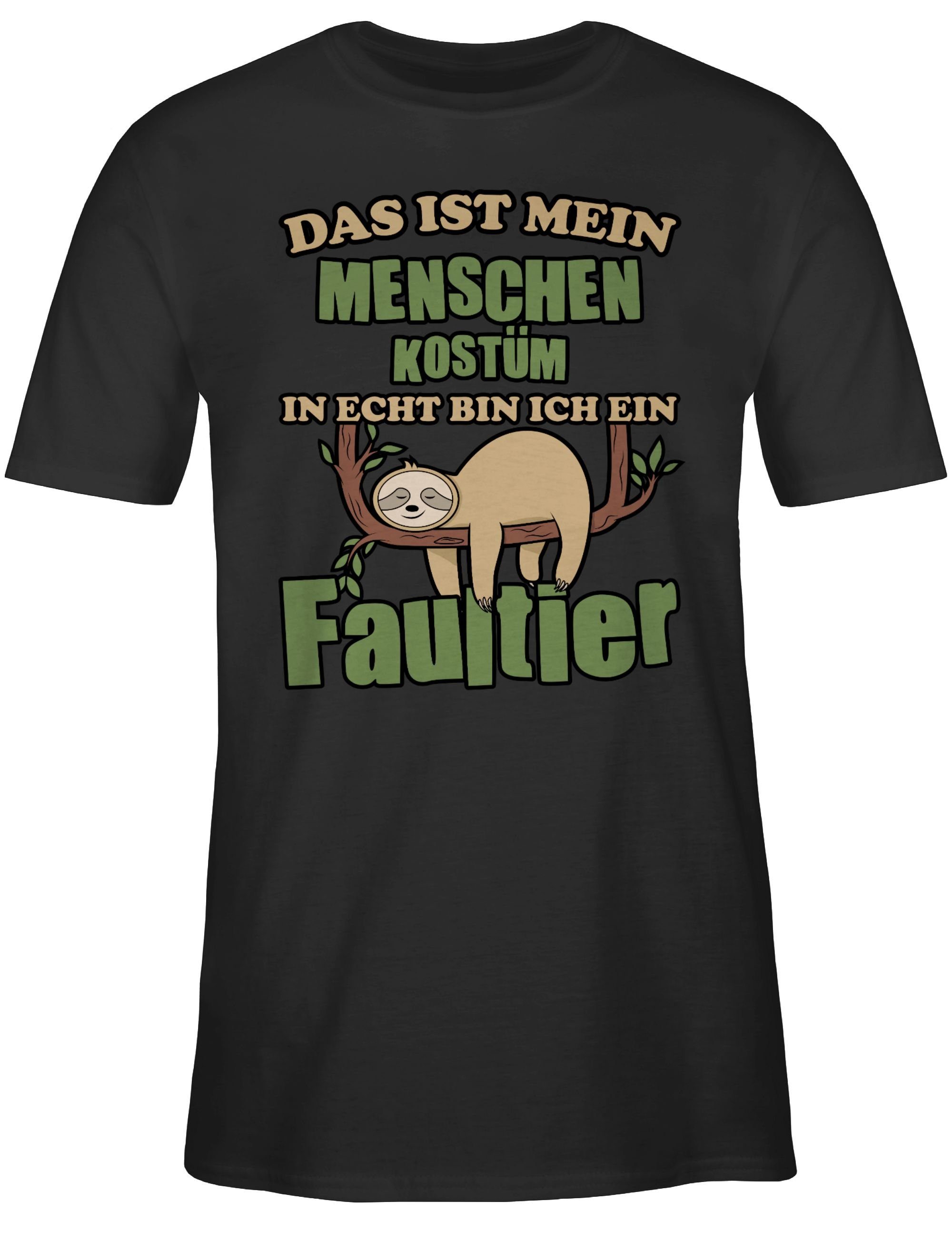 Shirtracer T-Shirt Das ist mein Menschen Kostüm in echt bin ich ein Faultier I Fastnacht Karneval & Fasching