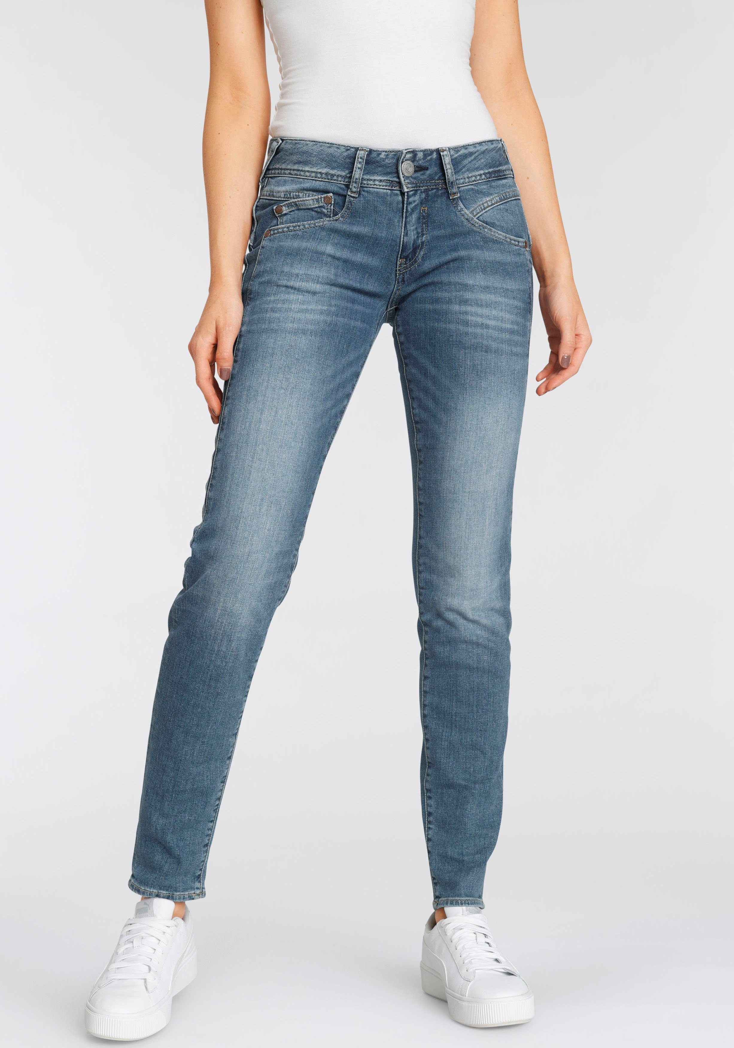Herrlicher Slim-fit-Jeans »GINA RECYCLED DENIM« mit seitlichem Keileinsatz  online kaufen | OTTO