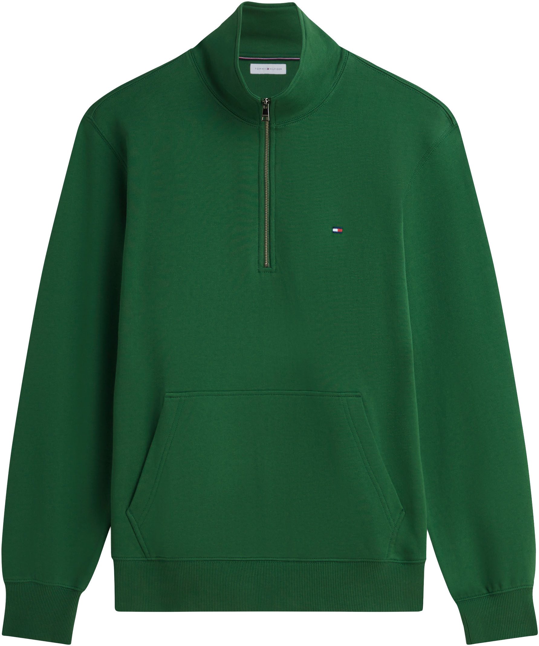 Tommy Hilfiger Sweatshirt ESSENTIAL TERRY NEW 1/4 ZIP Quarter-Zip aus Terry mit Flag – Bild 5 von 5