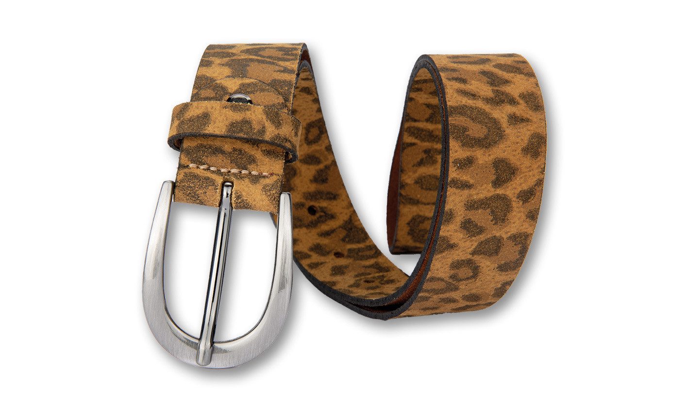 BERND GÖTZ Ledergürtel Ledergürtel mit angesagtem Leoprint