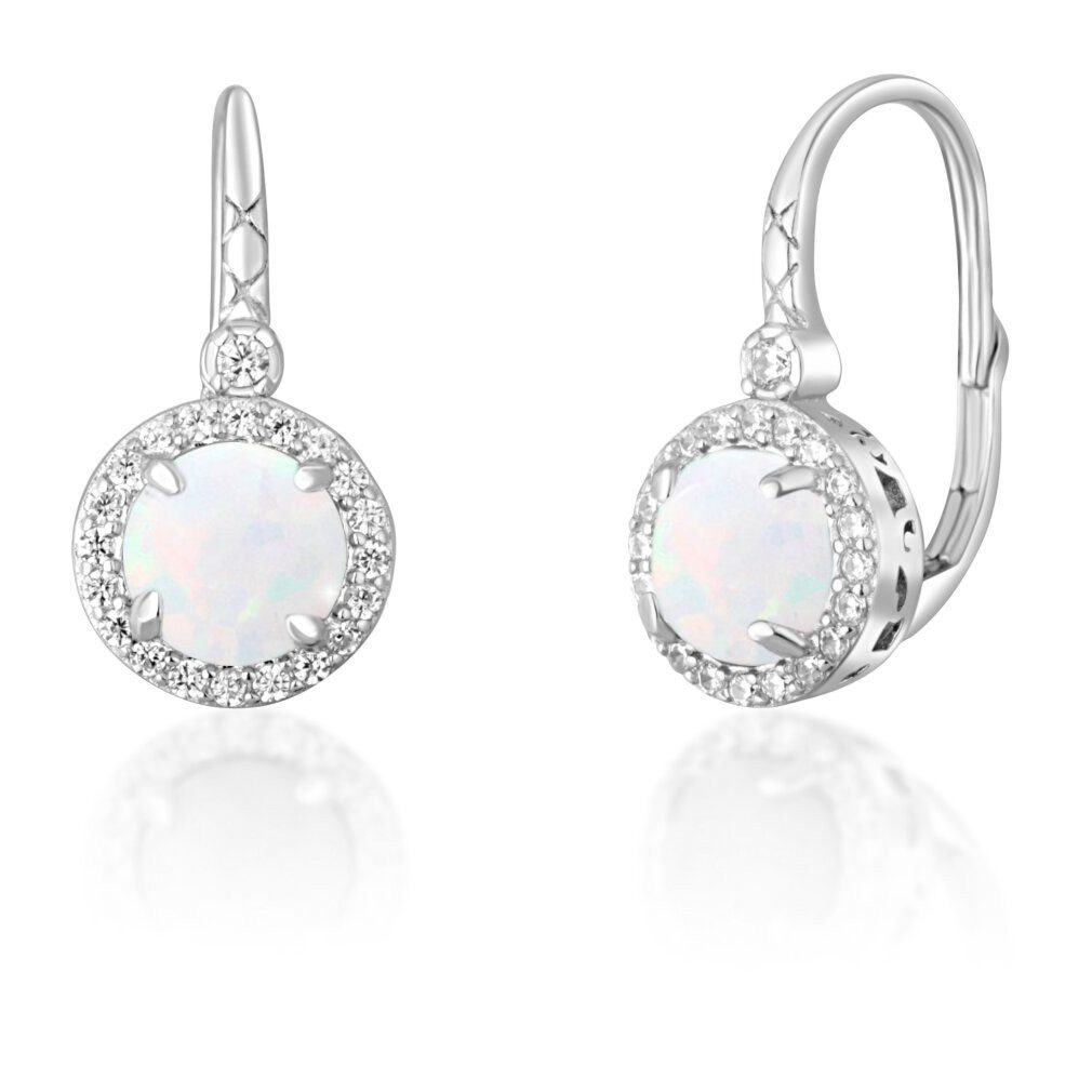JVD Ohrring-Set Charming silver earrings with white opals SVLE0412SH2O100