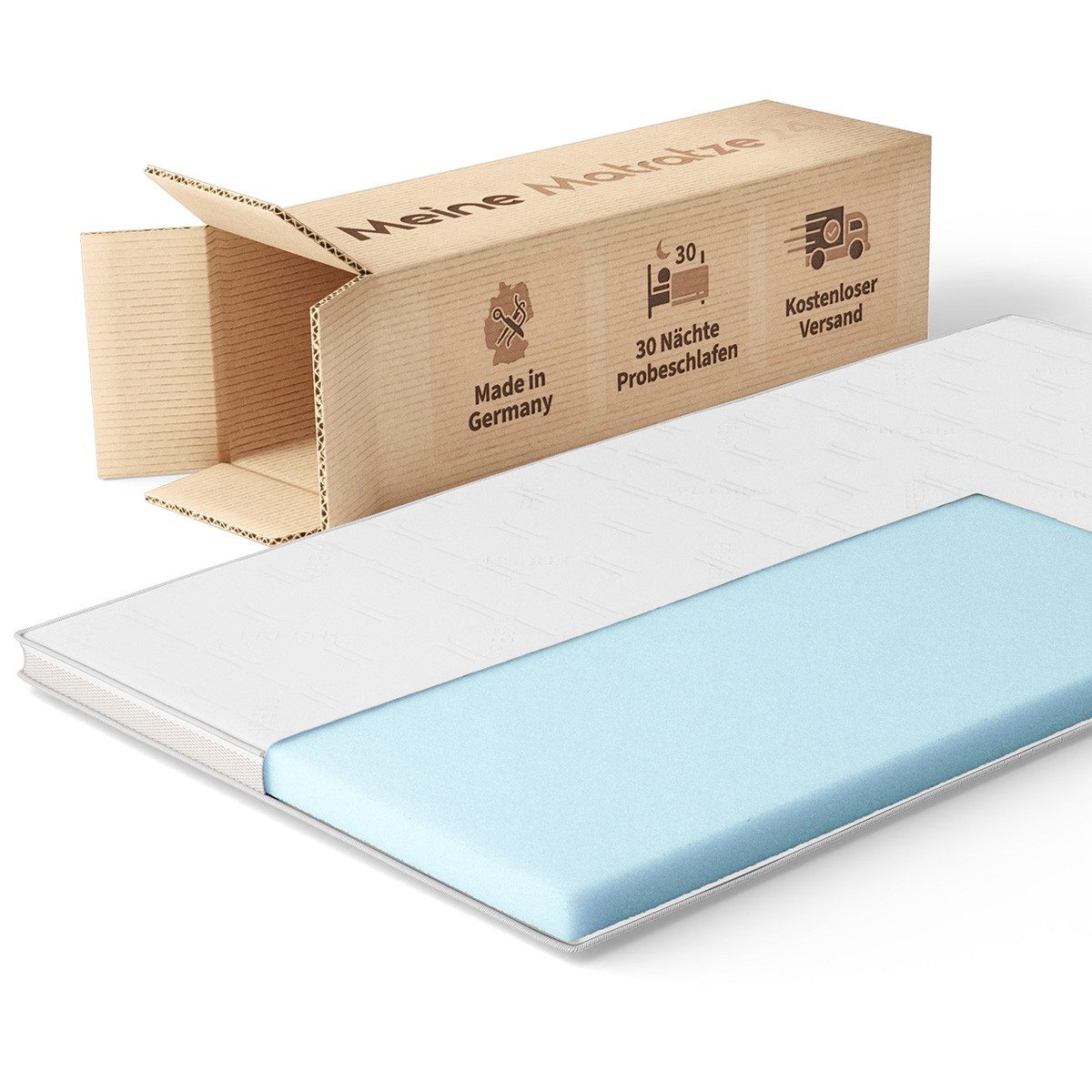 MeineMatratze24, Topper Kaltschaum H3, 7 cm hoch, Kaltschaum, Optimale Druckentlastung und besonders hygienisch