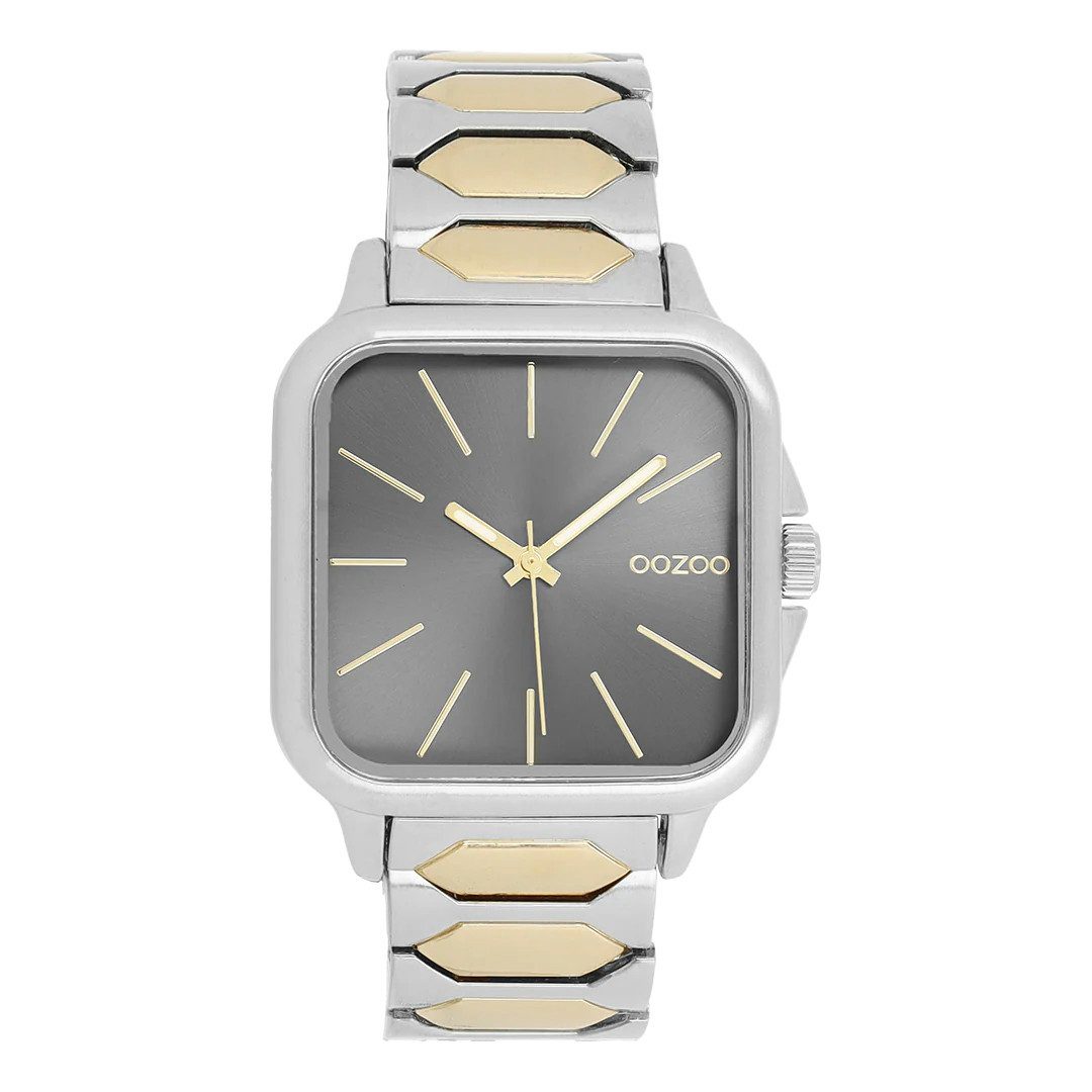 OOZOO Quarzuhr Uhr C11604 – Grau – Edelstahlband Bicolor – 36 mm – Unisex