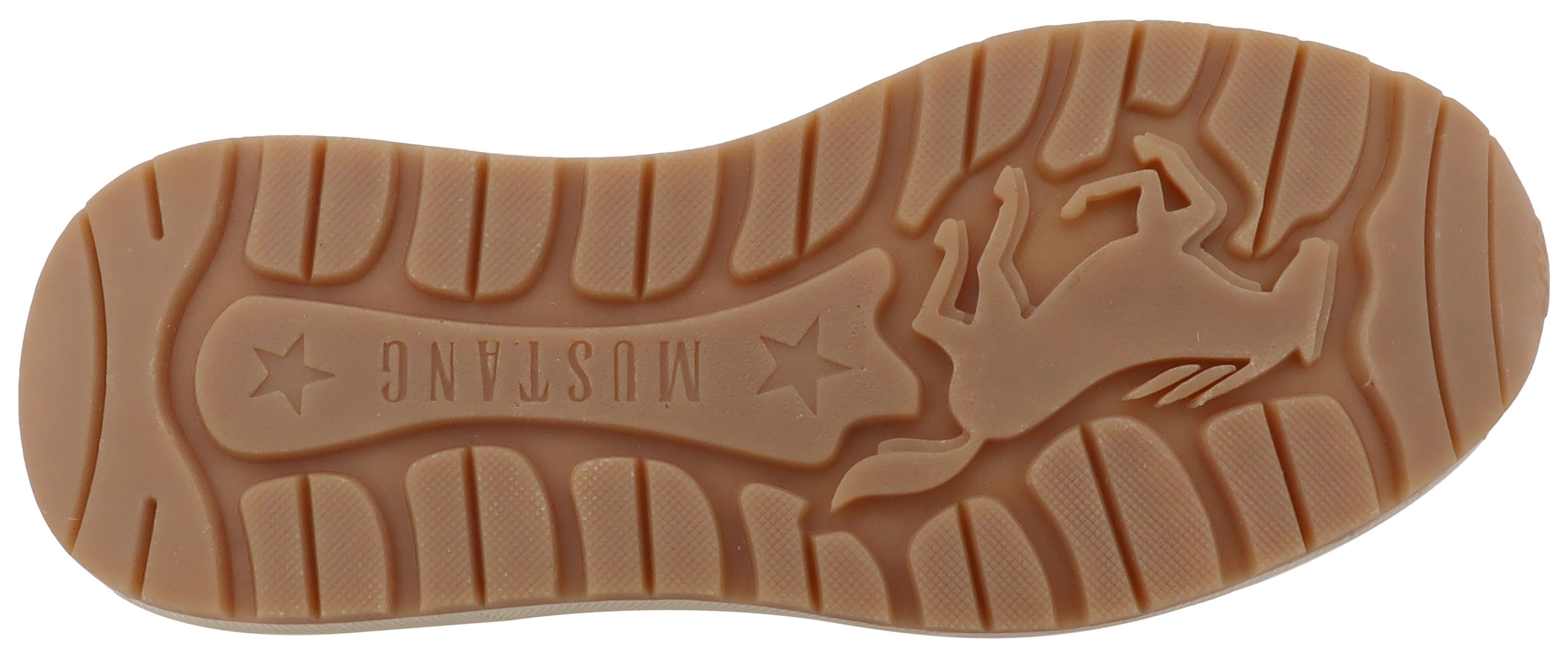 Mustang Shoes Nilda Keilsneaker Schnürschuh, Halbschuh mit pastellfarbenen Kontrastbesätzen