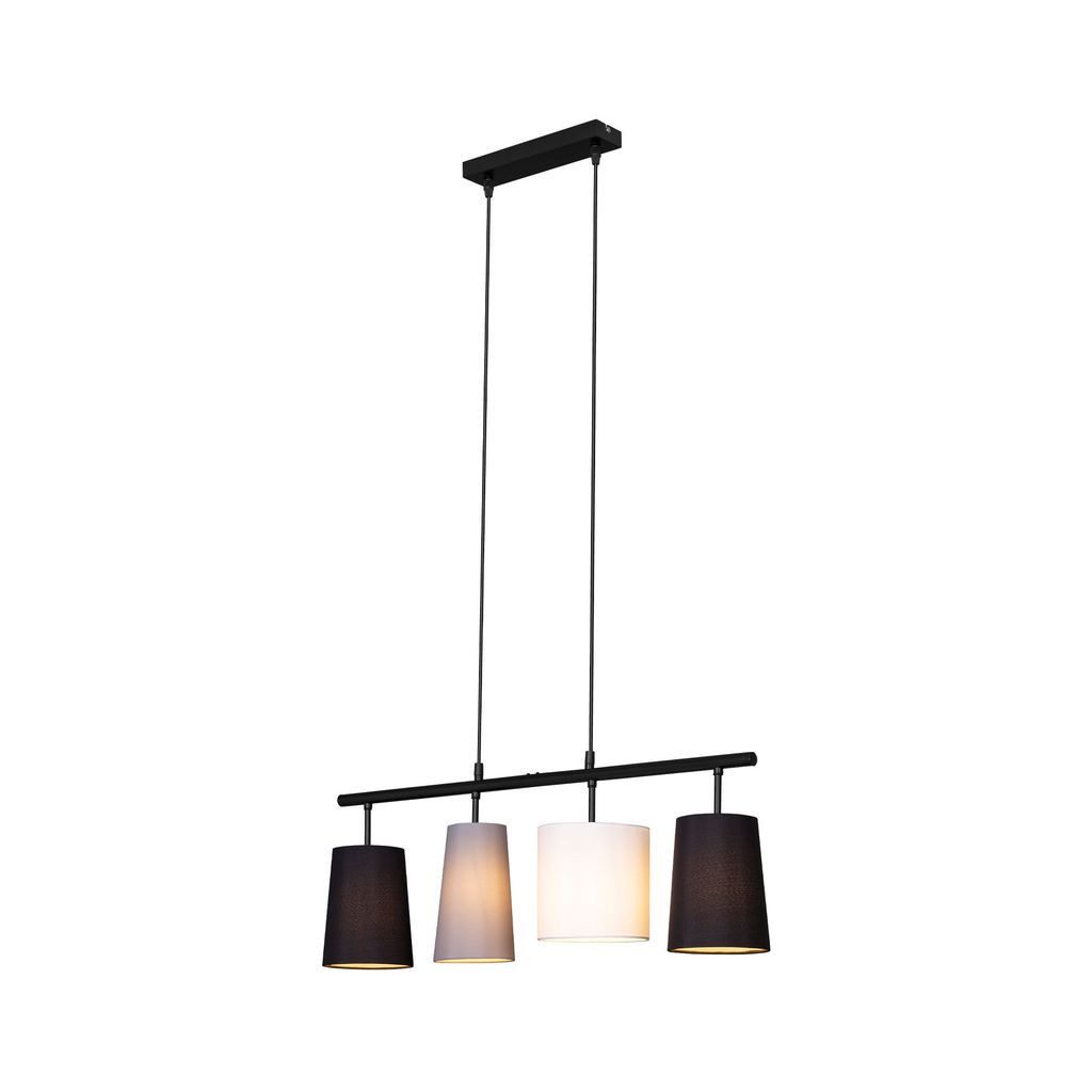 Briloner Leuchten LED Pendelleuchte 4025-045, ohne Leuchtmittel, 2700K - Extra-Warmweiß, Hängelampe, 74x120cm, Grau-Schwarz-Weiß, max.40W, E27, Esszimmer
