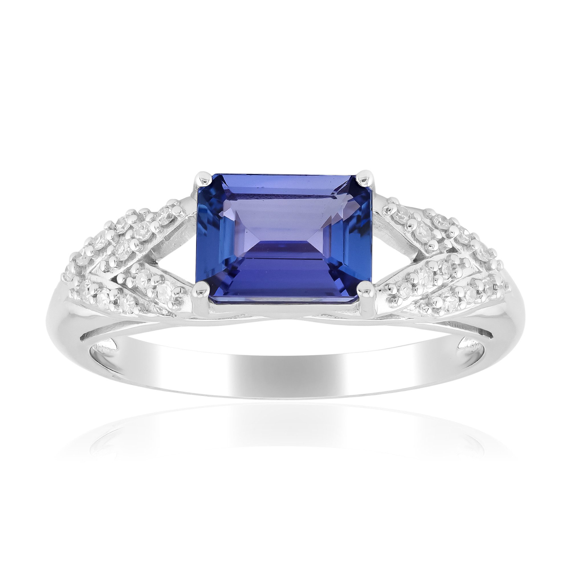 Cavill Diamantring Eleganter Tansanit Weißgold Ring (1-tlg)