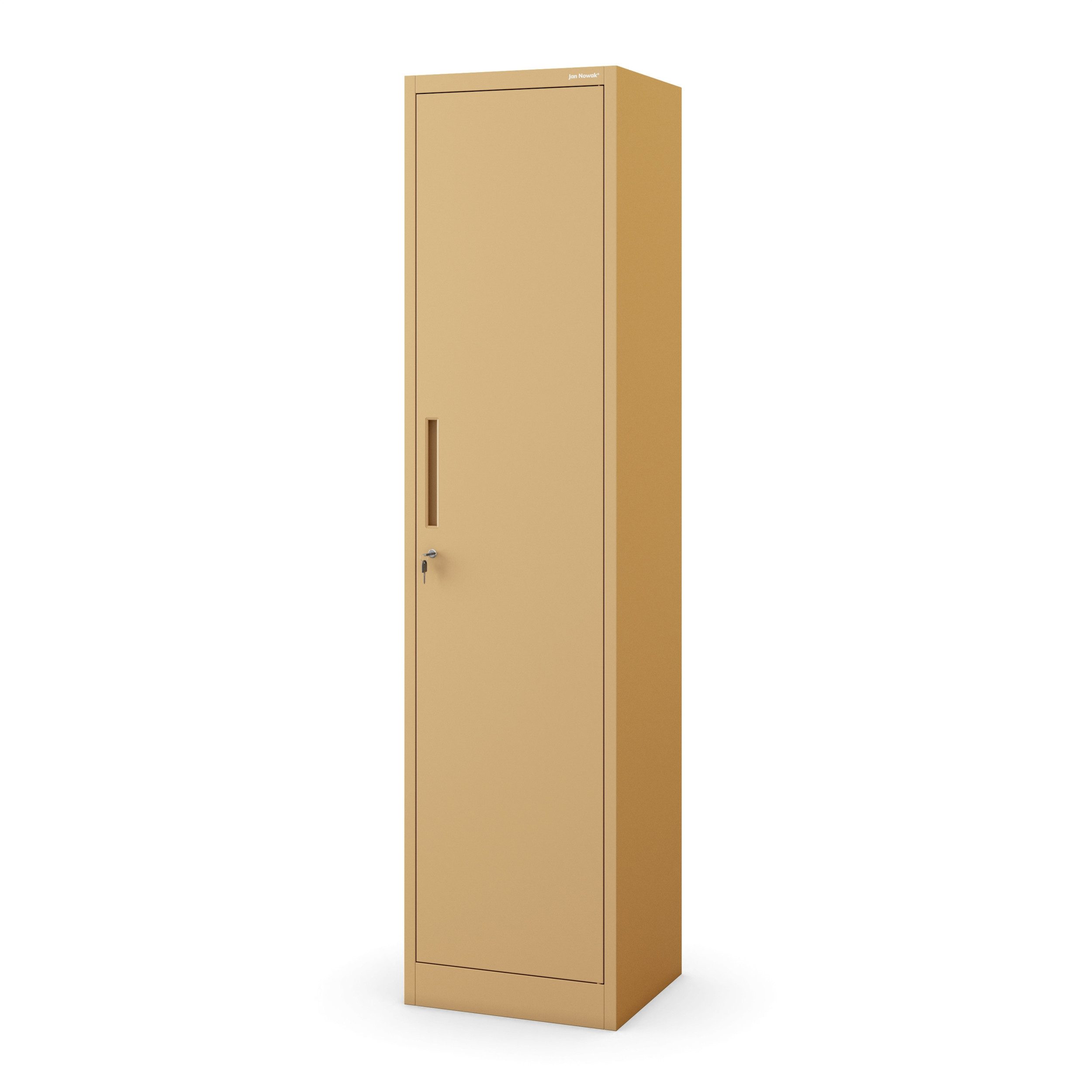 Jan Nowak Aktenschrank Metall Büroschrank abschließbar 45 cm ALEX 4 Böden Stahl schmal (Aktenschrank Ordnerschrank Büro Kanzlei Praxis platzsparend, Stahl 0,6 mm 185 x 45 x 40 cm Wandmontage 2 Schlüssel robust) Schloss langlebig pulverbeschichtet 13 Farbe