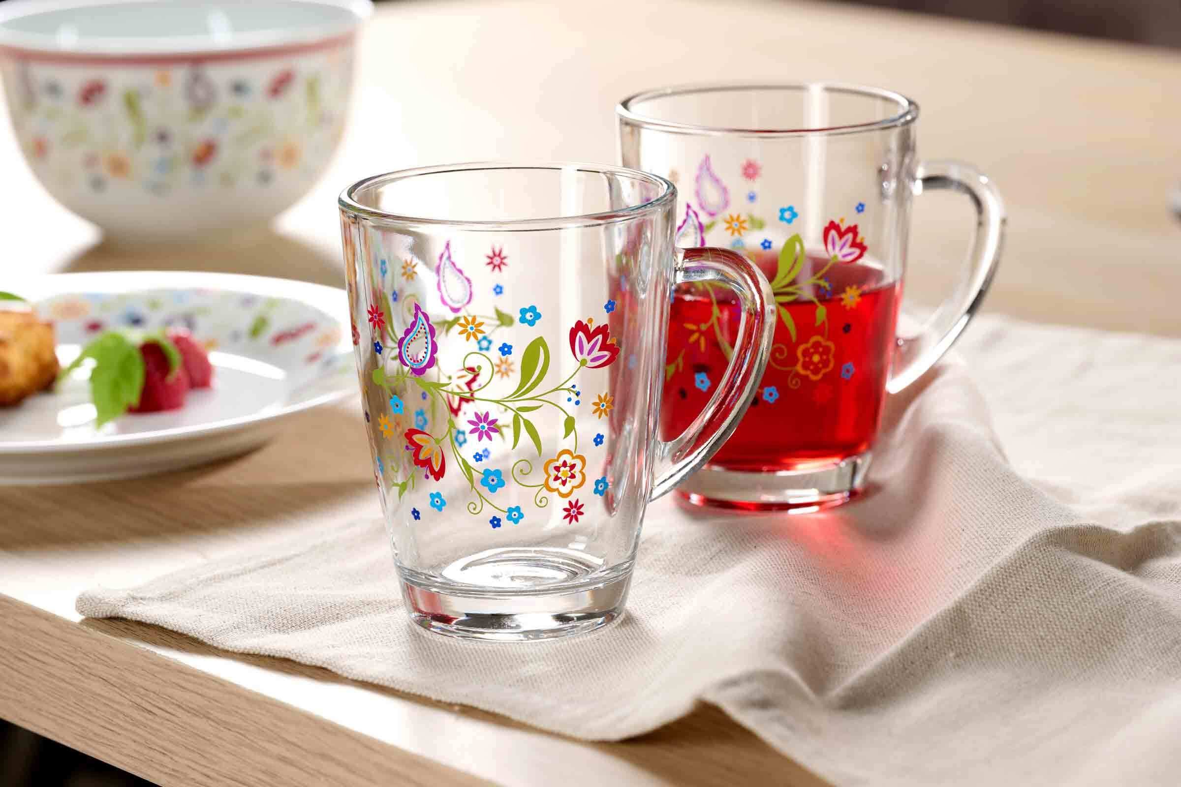 Ritzenhoff & Breker Latte-Macchiato-Glas Shanti Kaffeegläser 380 ml 6er Set, 6-tlg., Glas