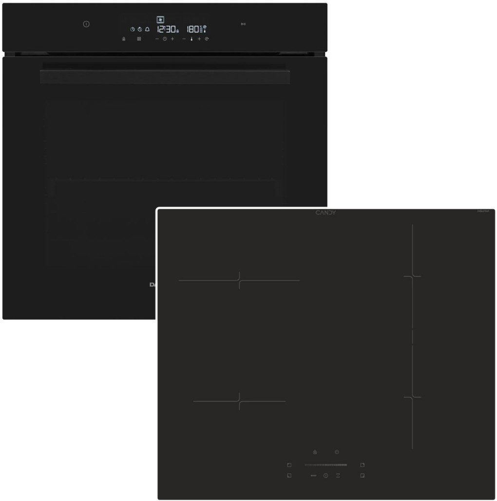 Daewoo Backofen-Set SoftClose FullTouch-Display + Candy Induktionskochfeld Booster hOn-App, Hydrolyse