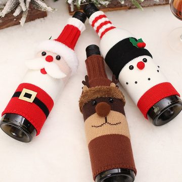 HALWEI Weinflaschenhalter 3 Stück Weihnachten Pullover Wein Flasche Staubbeutel, (3-St)