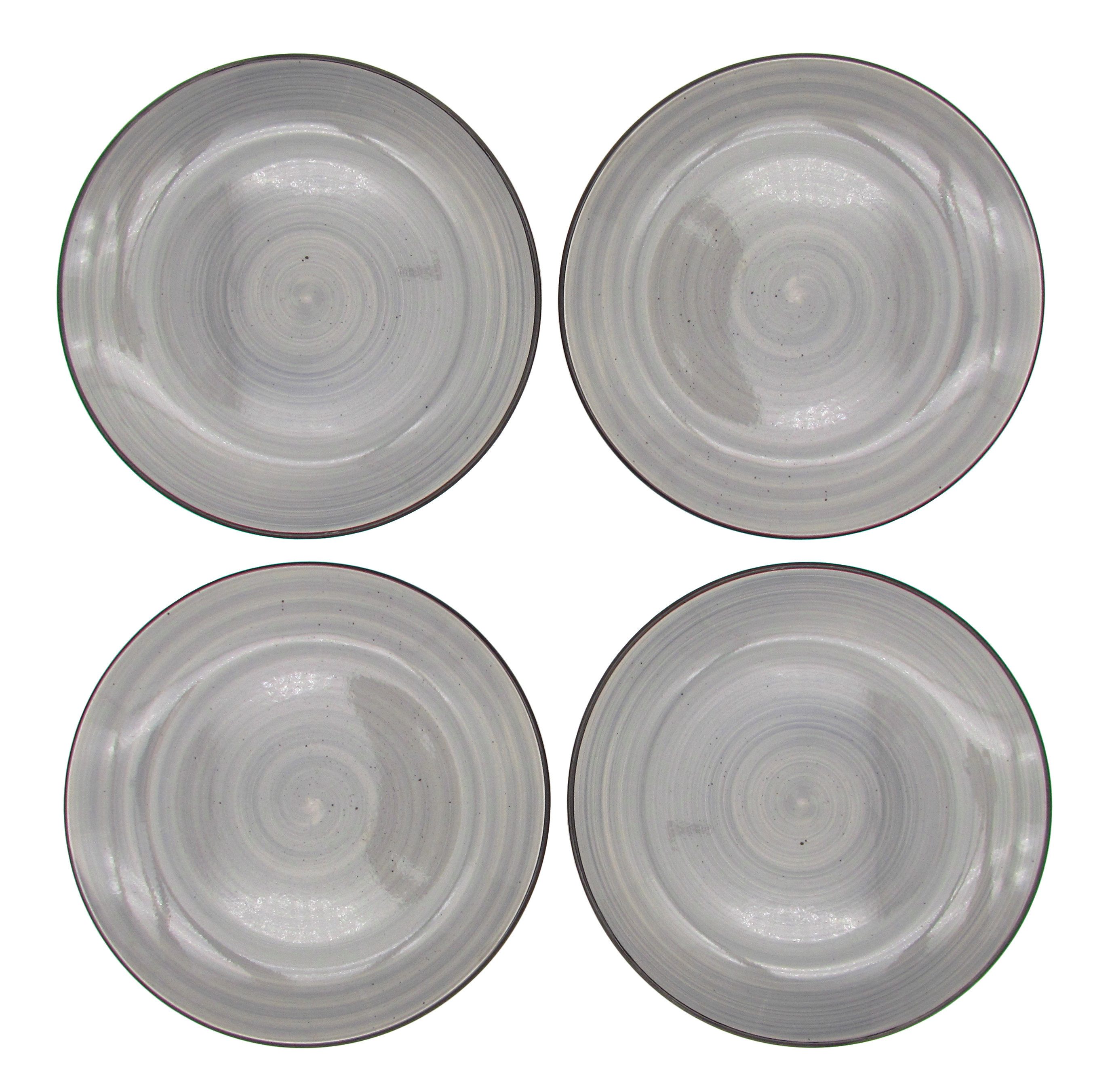 steinwohn Frühstücks-Geschirrset Keramik Frühstücks-Service 12-/18-teilig für 4 oder 6 Personen (12-tlg), Vintage Look, Spülmaschinen- & Mikrowellengeeignet