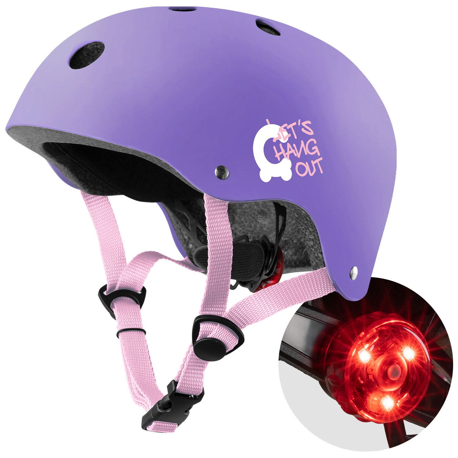 Cariboo Kinderhelm CARIBOO LED-Licht verstellbar 48-52cm EN1078