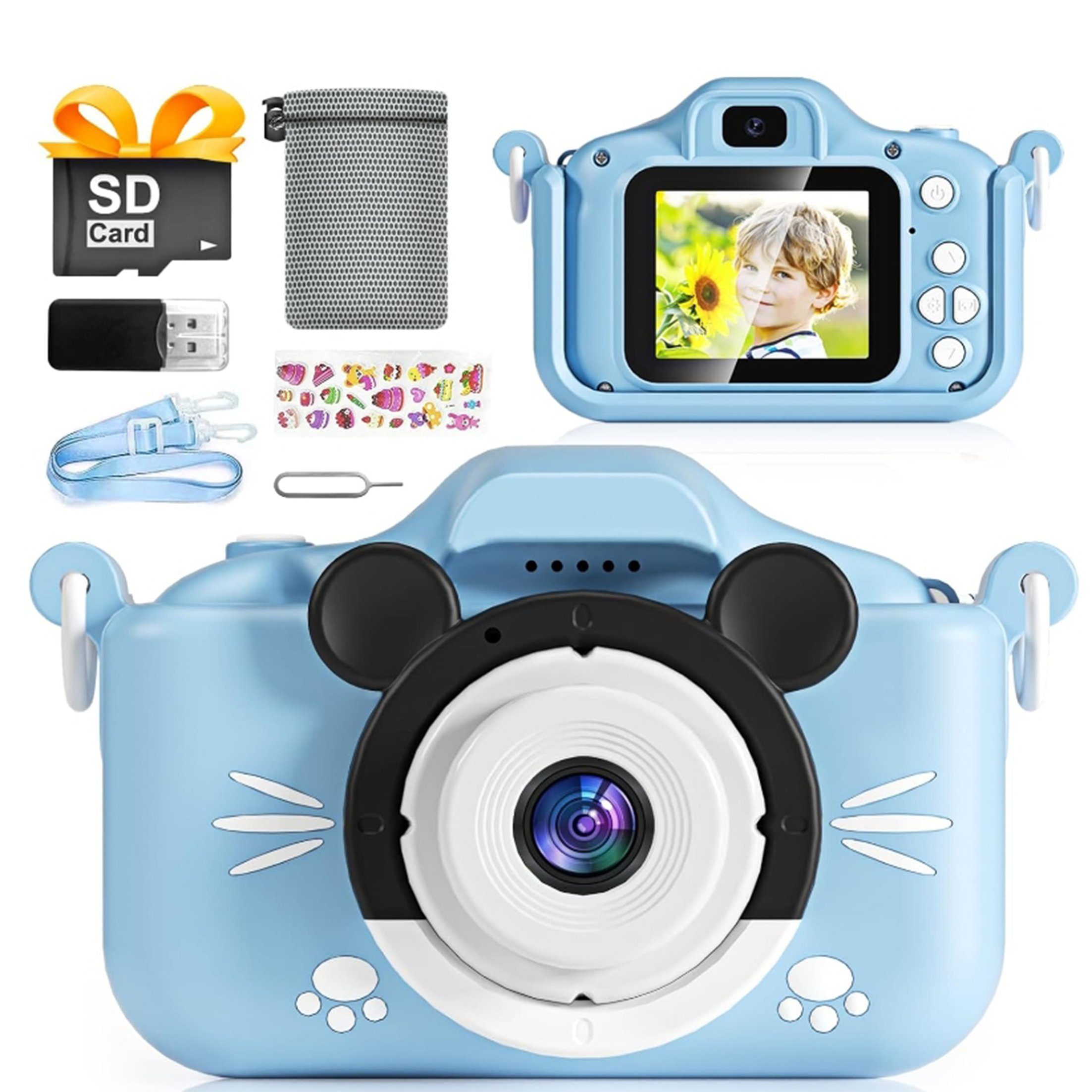Tadow Kinderkamera,Cartoon-Digitalkamera,Multifunktions-HD-Digitalkamera Kinderkamera (HD-Multifunktionskamera,Foto,Video,Timer,Selfie)