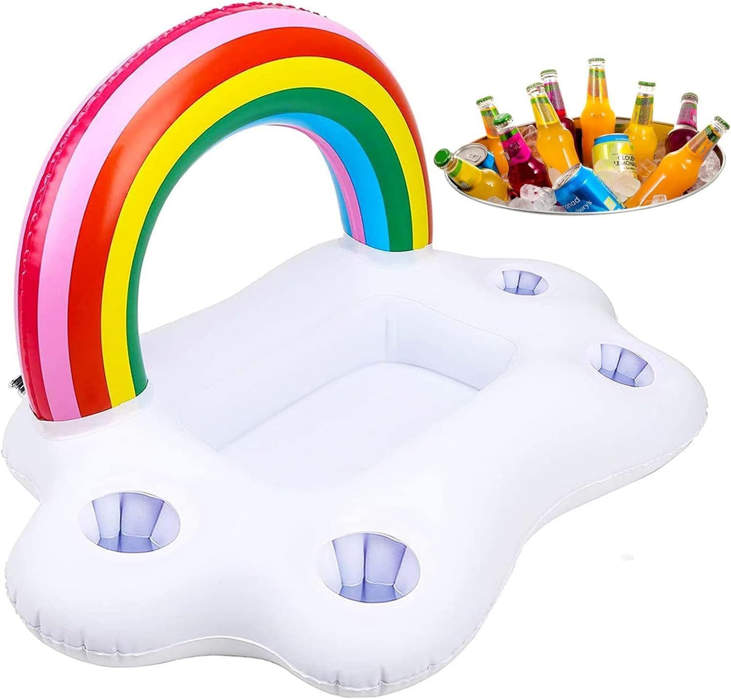 FELIXLEO Aufblasbares Bällebad Aufblasbarer Getraenkekuehler Hawaii Schwimmende Bar Pool 60cm