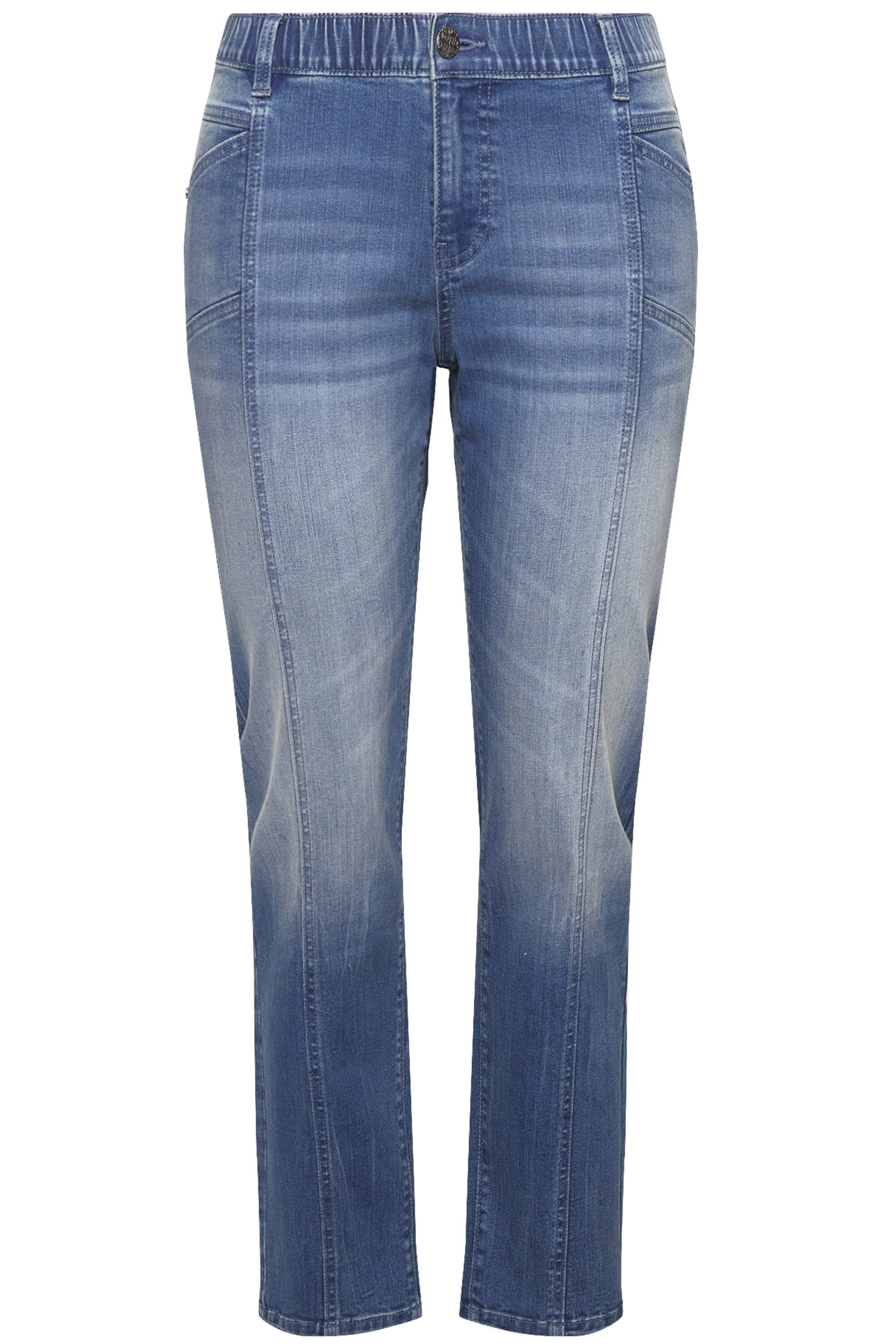 Ulla Popken Regular-fit-Jeans Boyfriend-Jeans Ziernähte weites günstig online kaufen