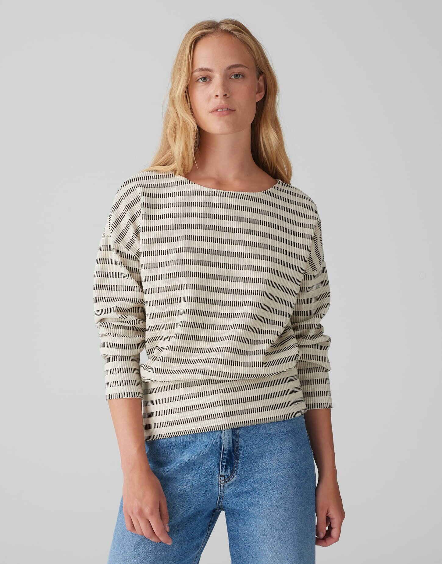 OPUS Rundhalspullover Gieka stripe günstig online kaufen